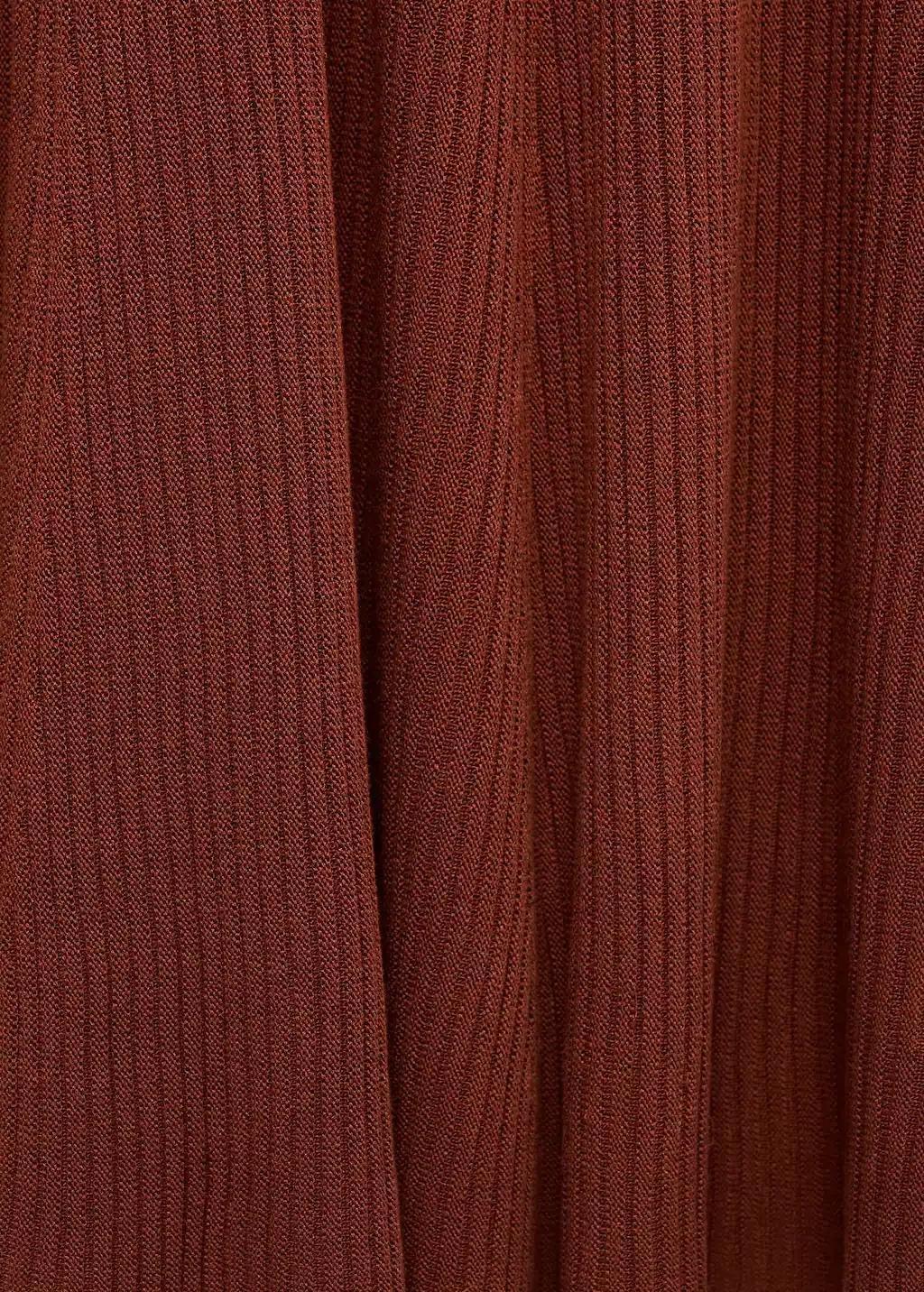 Orange Asymmetrical Combined-Knit Dress, , large image number 4