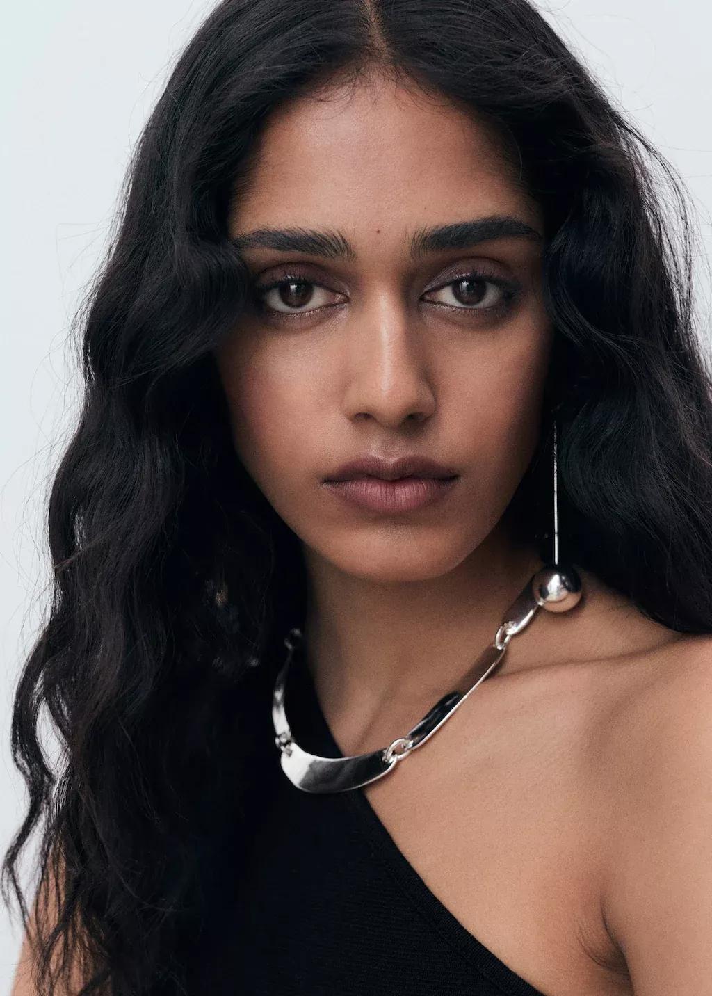 Black Asymmetric Combined Knit Dress, 0201_99, medium