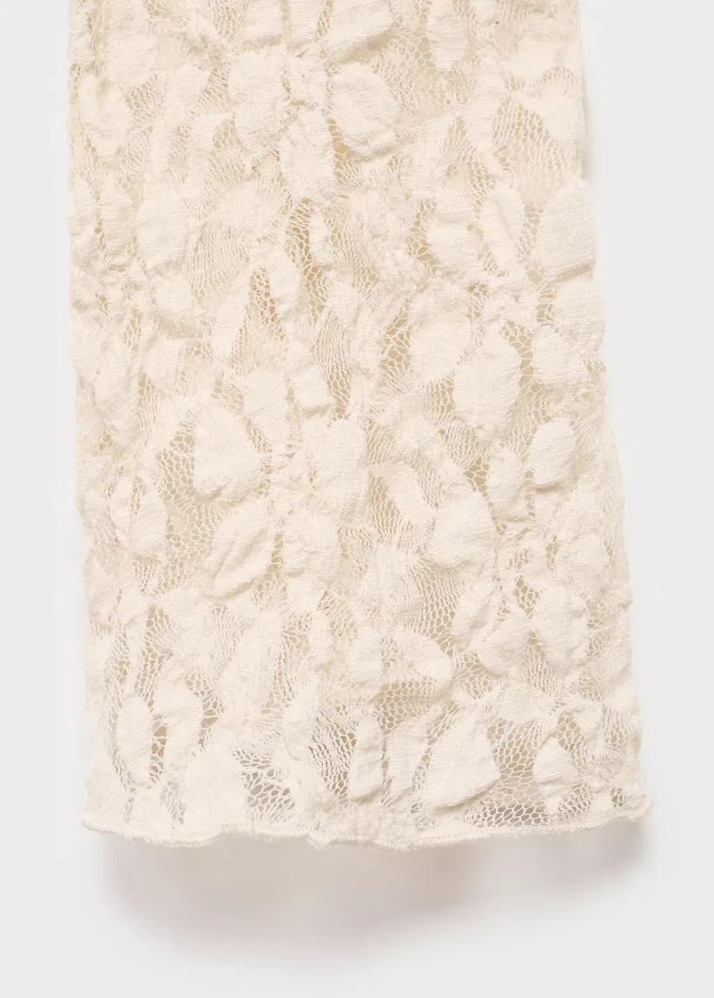 LIGHT BEIGE Lace blouse with ruffles, Light Beige, large image number 4