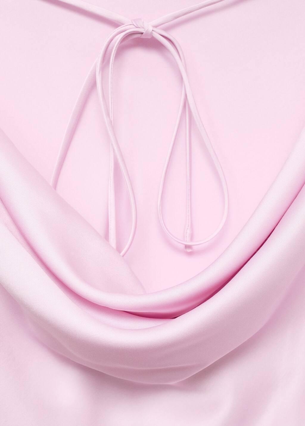 Pink Satin Blouse With Draped Back, , large image number 1