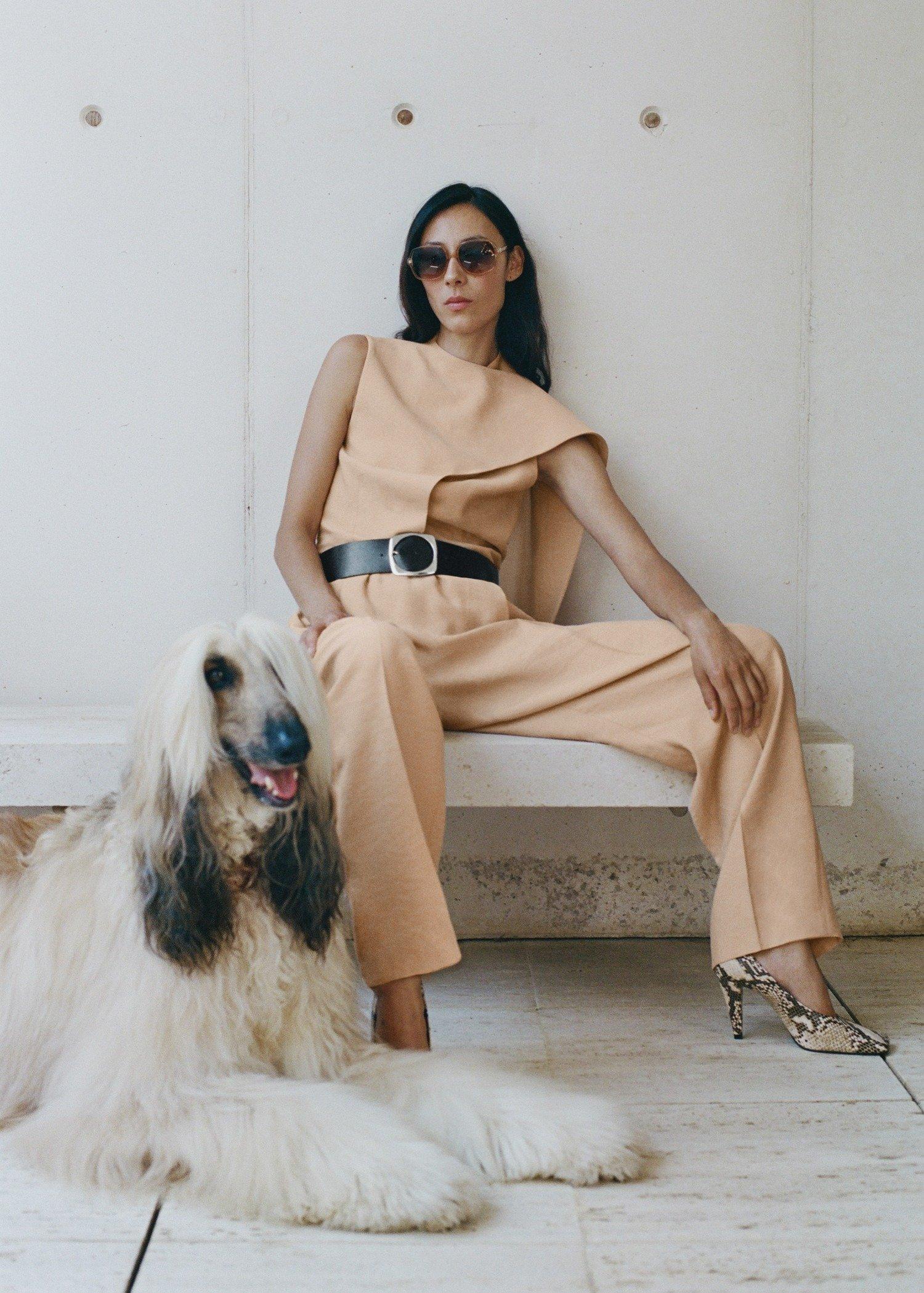 Pink Lyocell Trousers With Elastic Waistband, , large image number 2