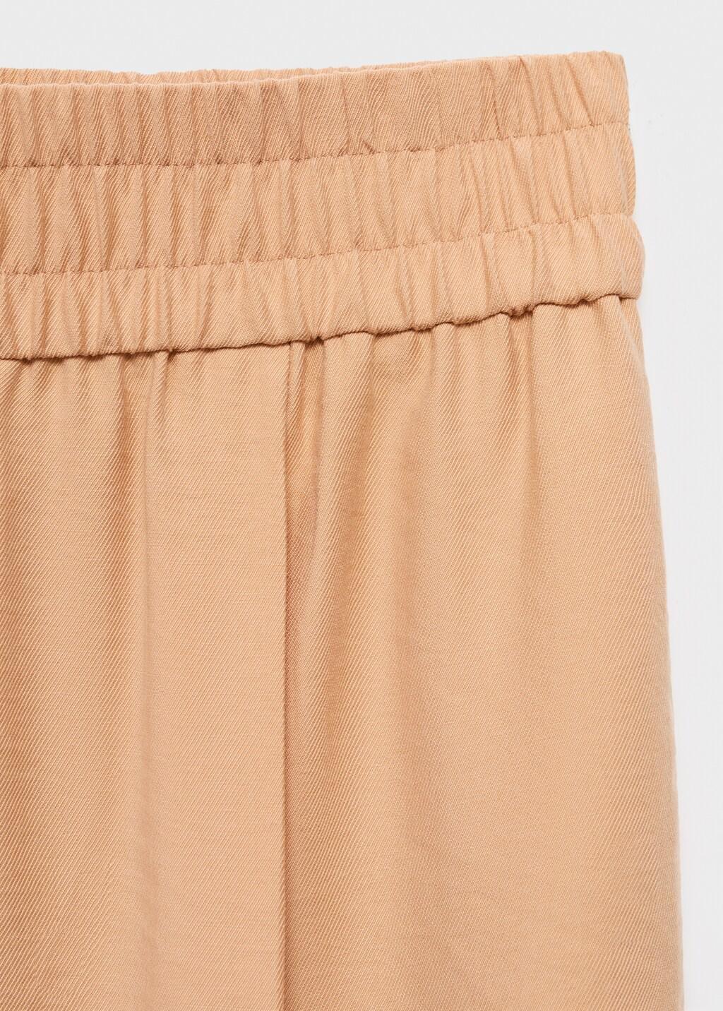 Pink Lyocell Trousers With Elastic Waistband, , large image number 3