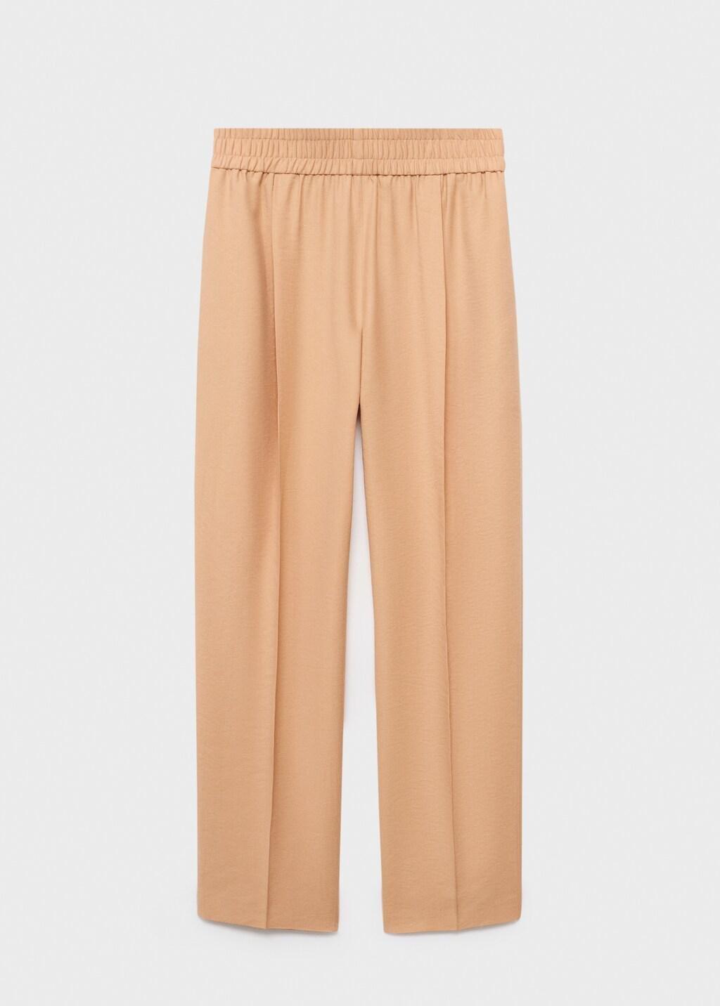 Pink Lyocell Trousers With Elastic Waistband, , large image number 12