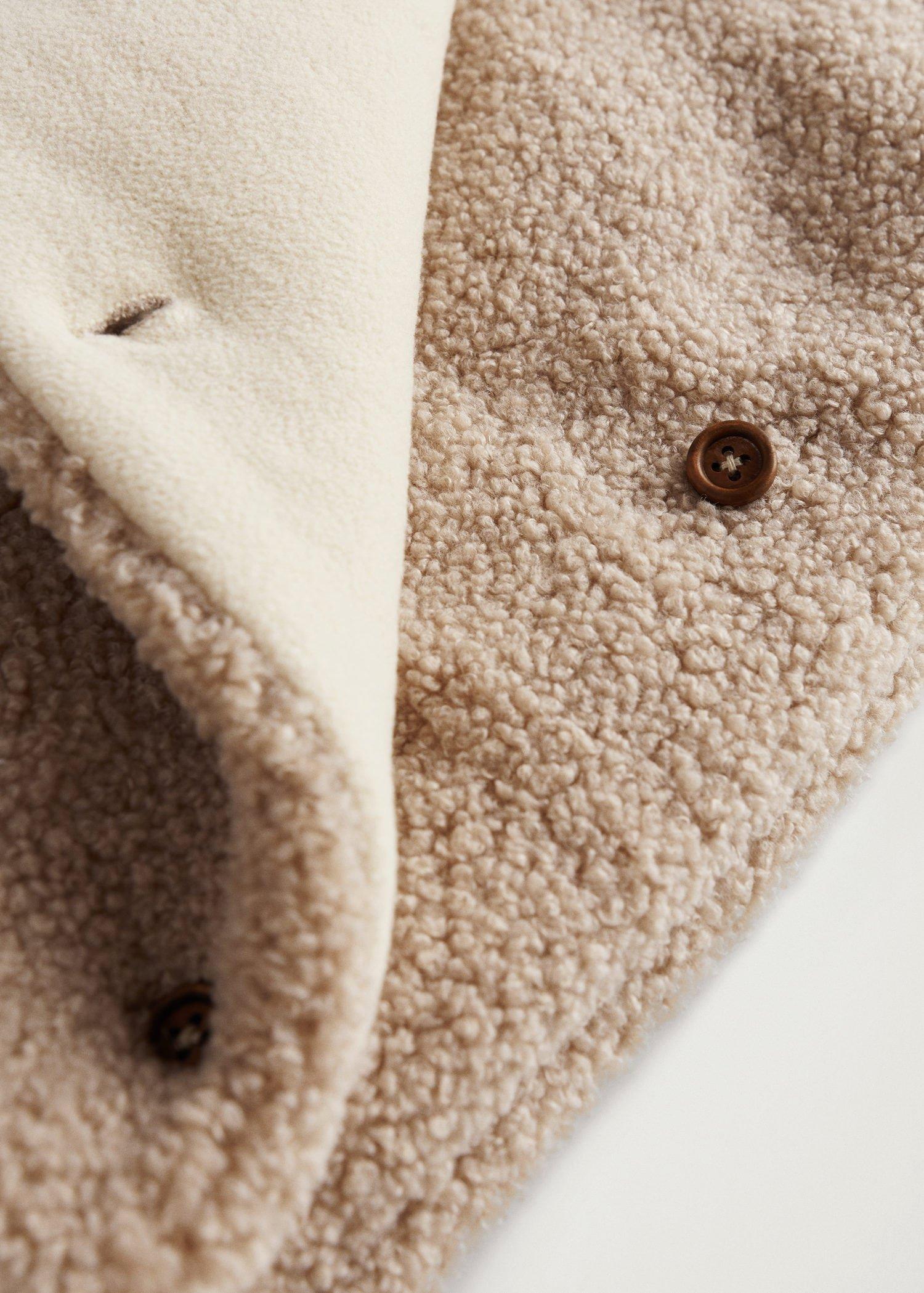 Light Beige Shearling Crib Footmuff With Hood, Baby Newborn, , large image number 2