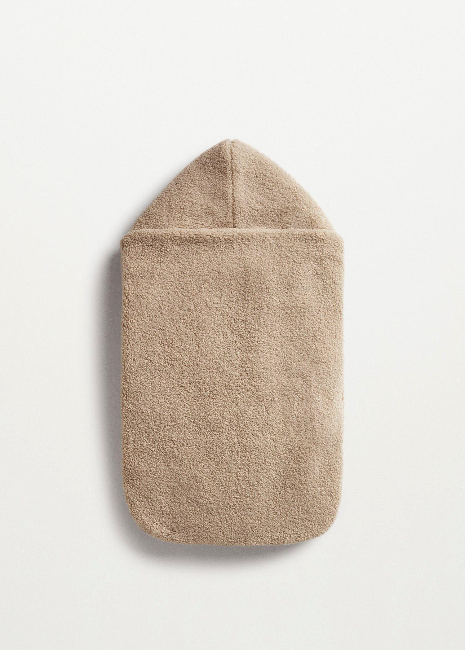 Light Beige Shearling Crib Footmuff With Hood, Baby Newborn, , large image number 4