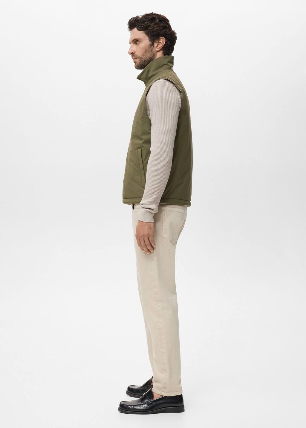 Green Reversible Water-Repellent Gilet, Green, medium