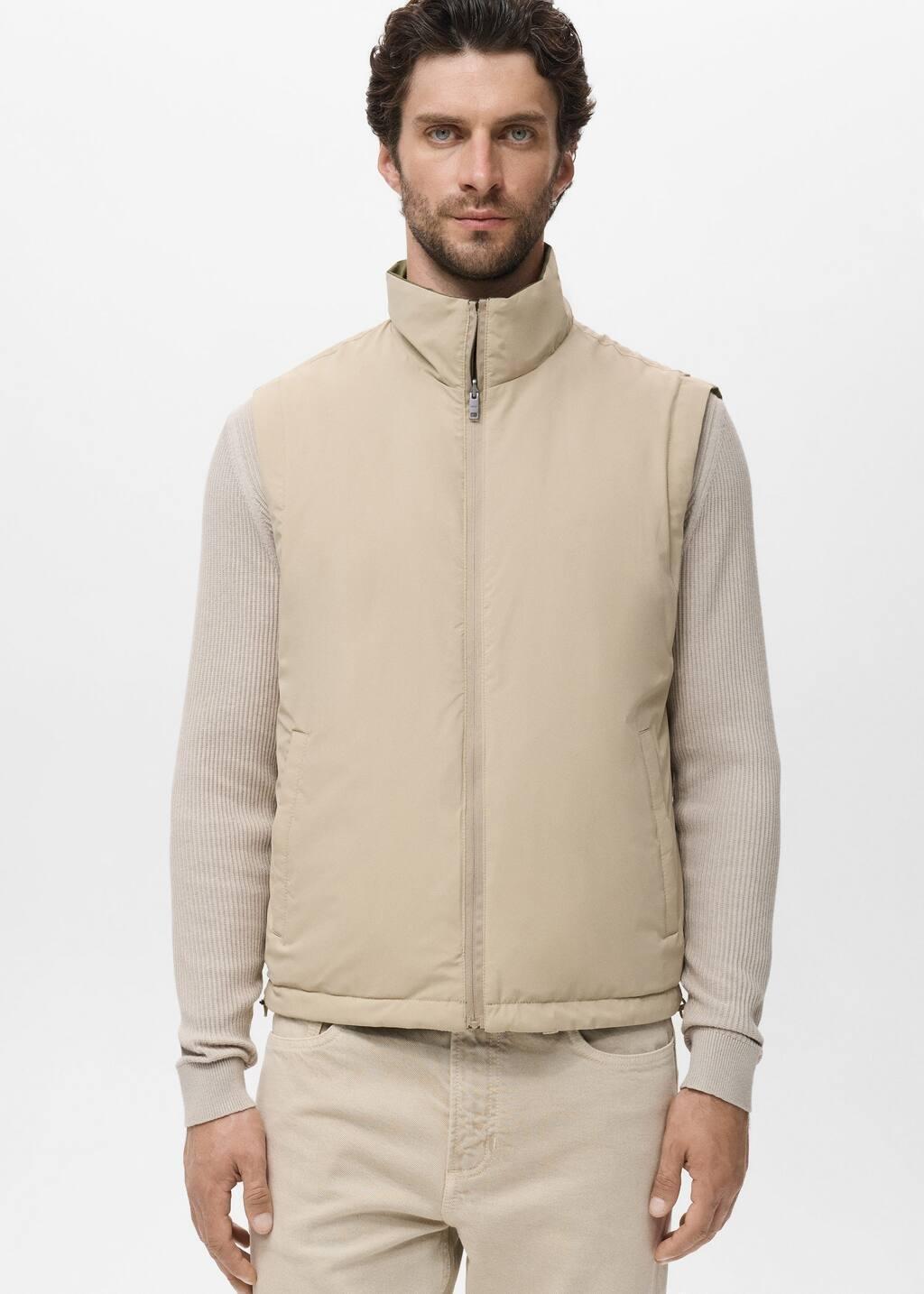 Green Reversible Water-Repellent Gilet, Green, large image number 4