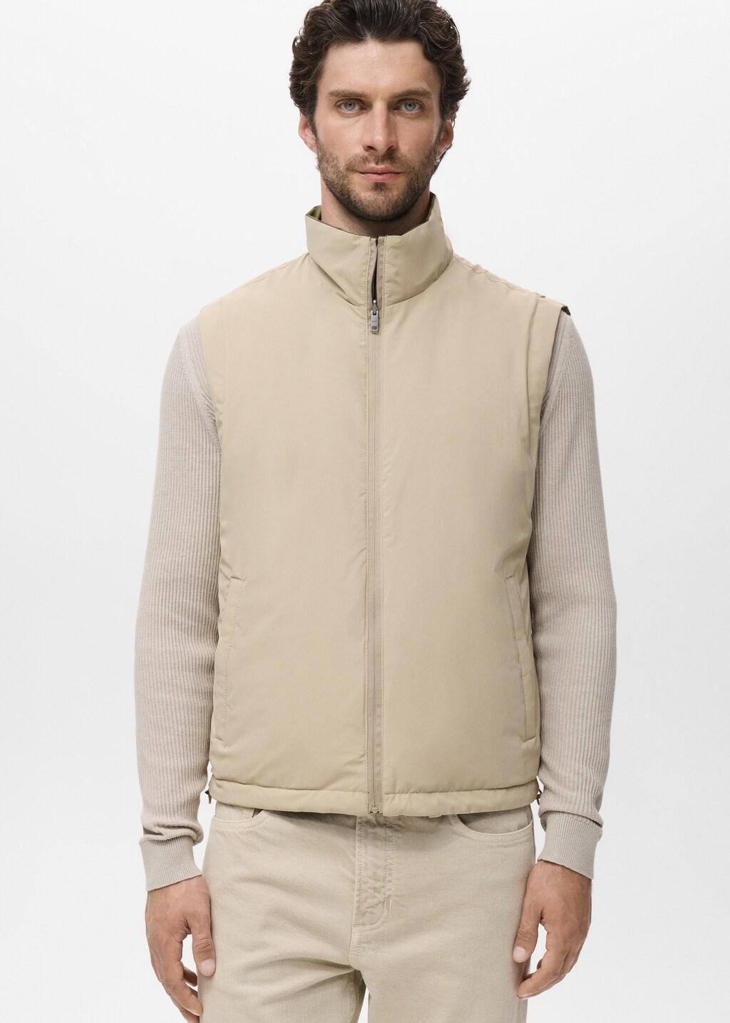 Green Reversible Water-Repellent Gilet, Green, large image number 7