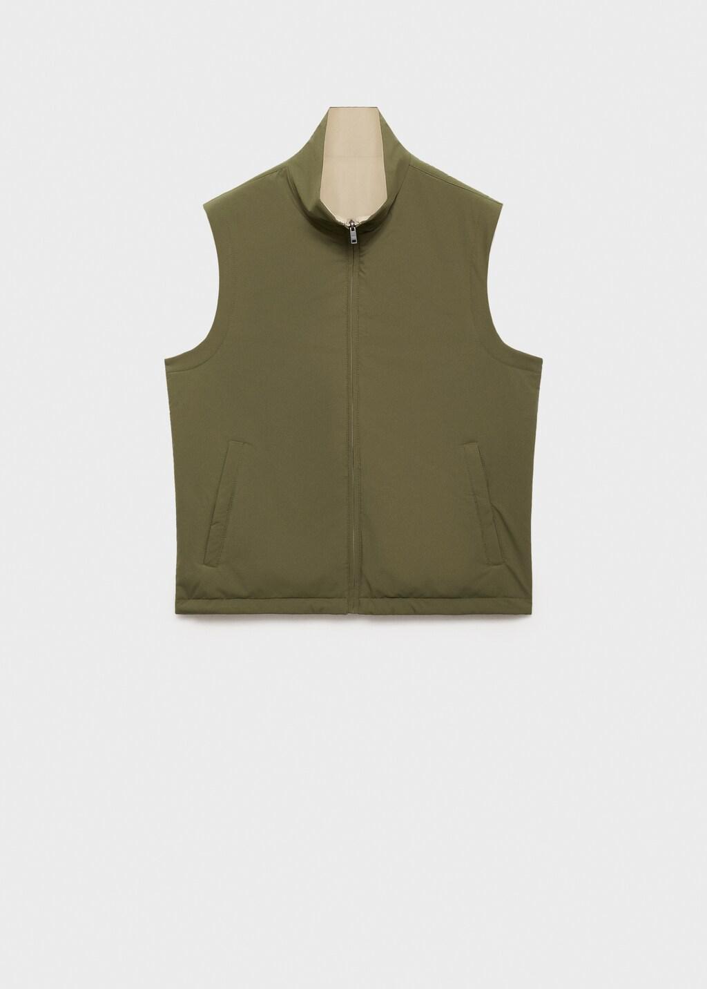Green Reversible Water-Repellent Gilet, Green, large image number 8
