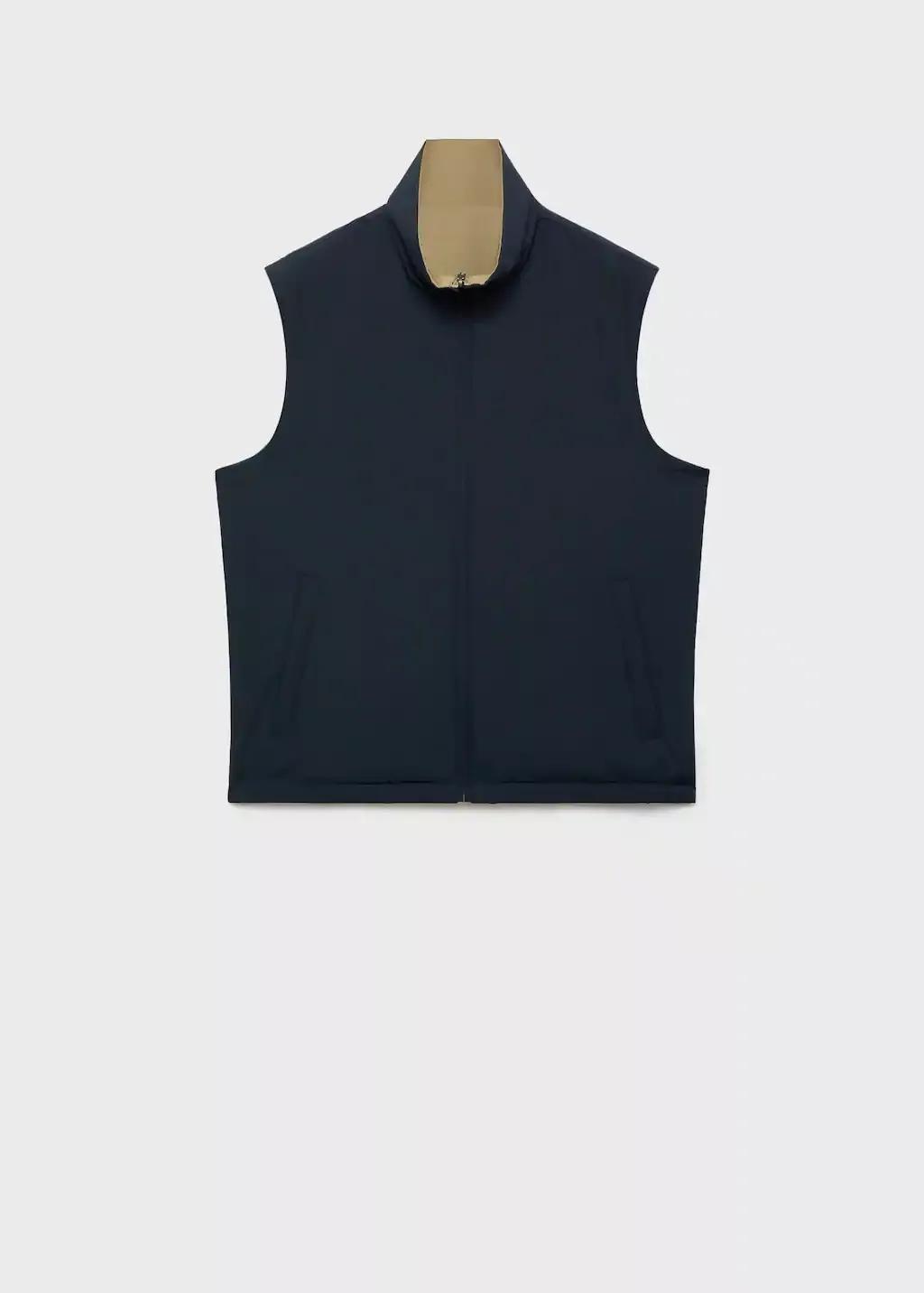 NAVY Reversible water-repellent gilet, Navy, large image number 3