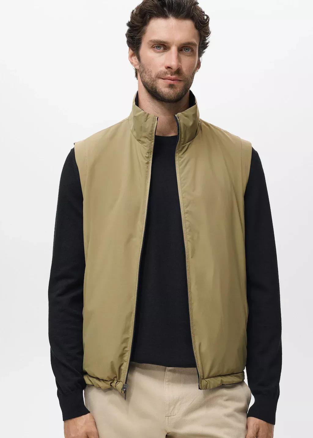 NAVY Reversible water-repellent gilet, Navy, large image number 4