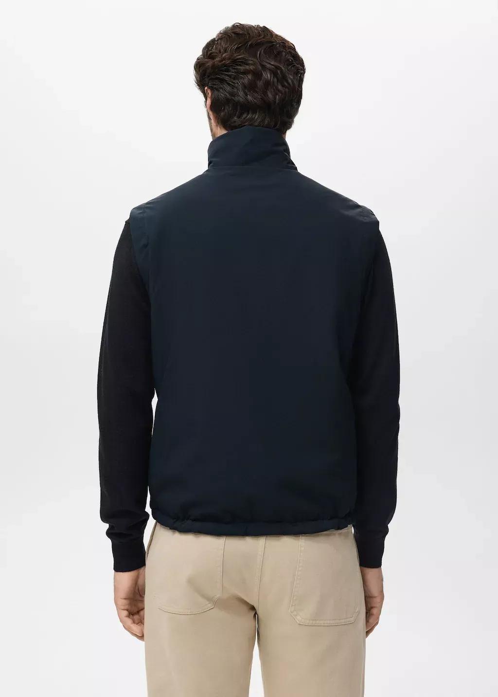 NAVY Reversible water-repellent gilet, Navy, large image number 6