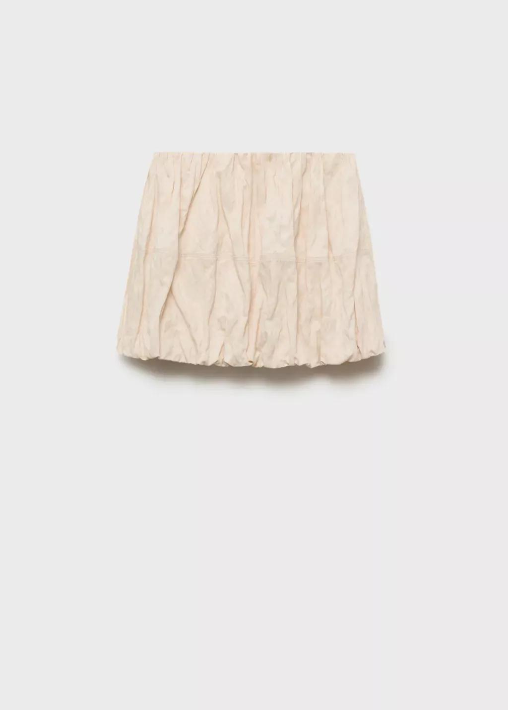 LIGHT BEIGE Creased-effect balloon skirt, Light Beige, large image number 3