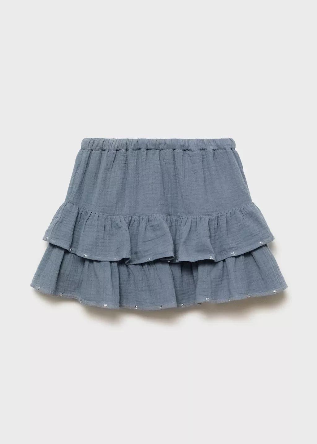 Blue Ruffle Skirt With Sequin Detail, Kids Girls, , large image number 1
