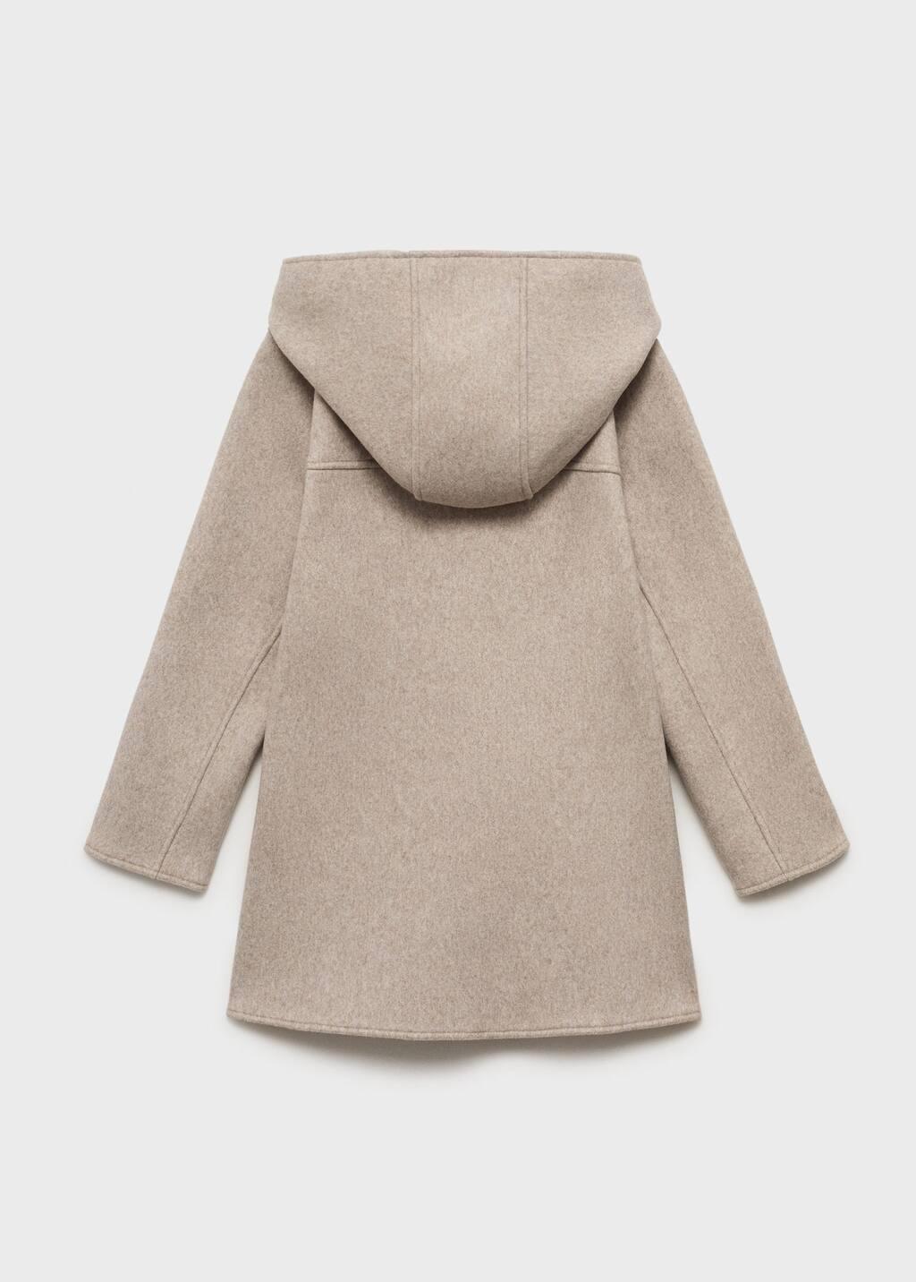 Beige Cloth Coat With Pockets, Kids Girls, Light Beige, large image number 2