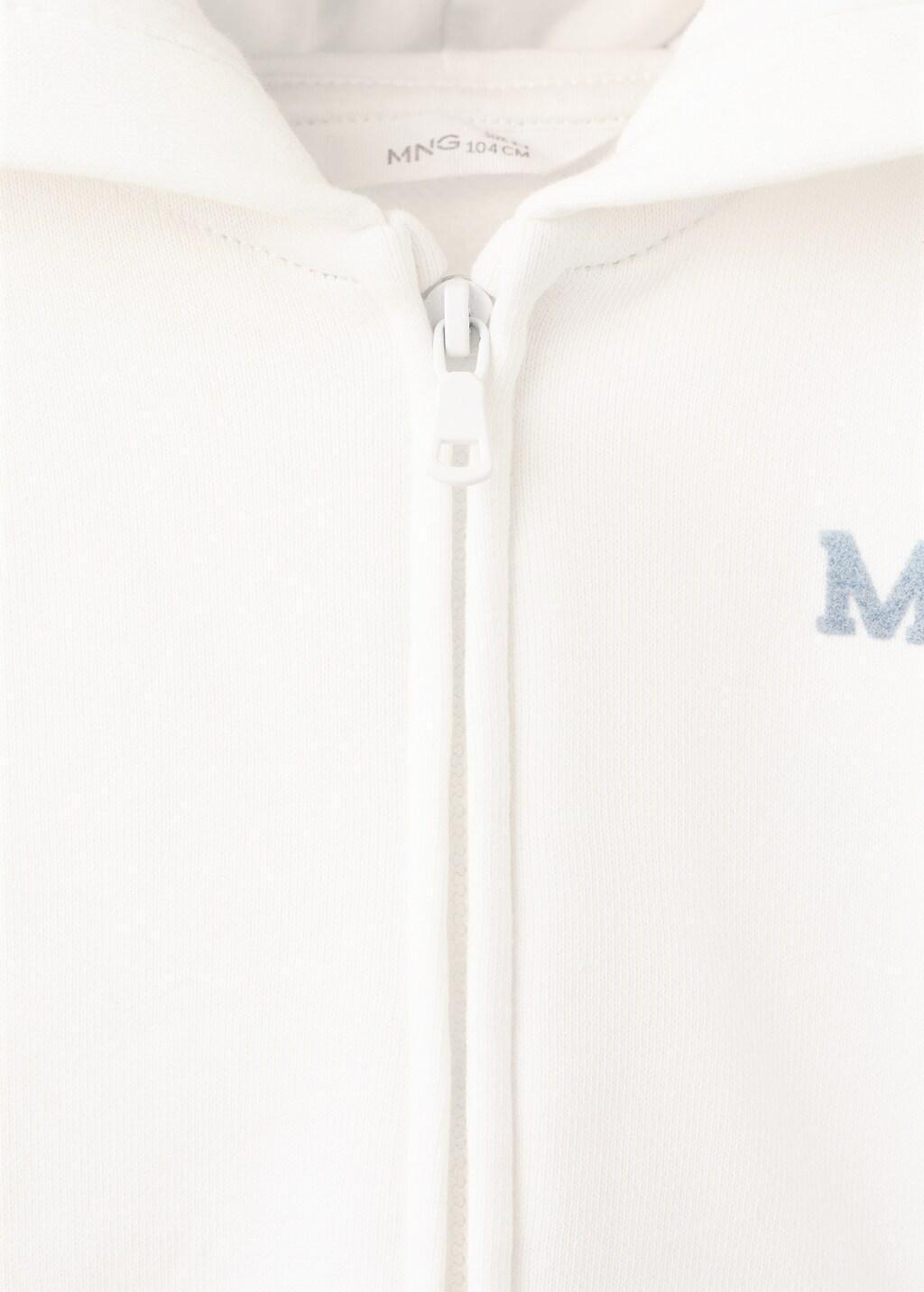 White Printed Hoodie, Baby Girl, Natural White, large image number 0