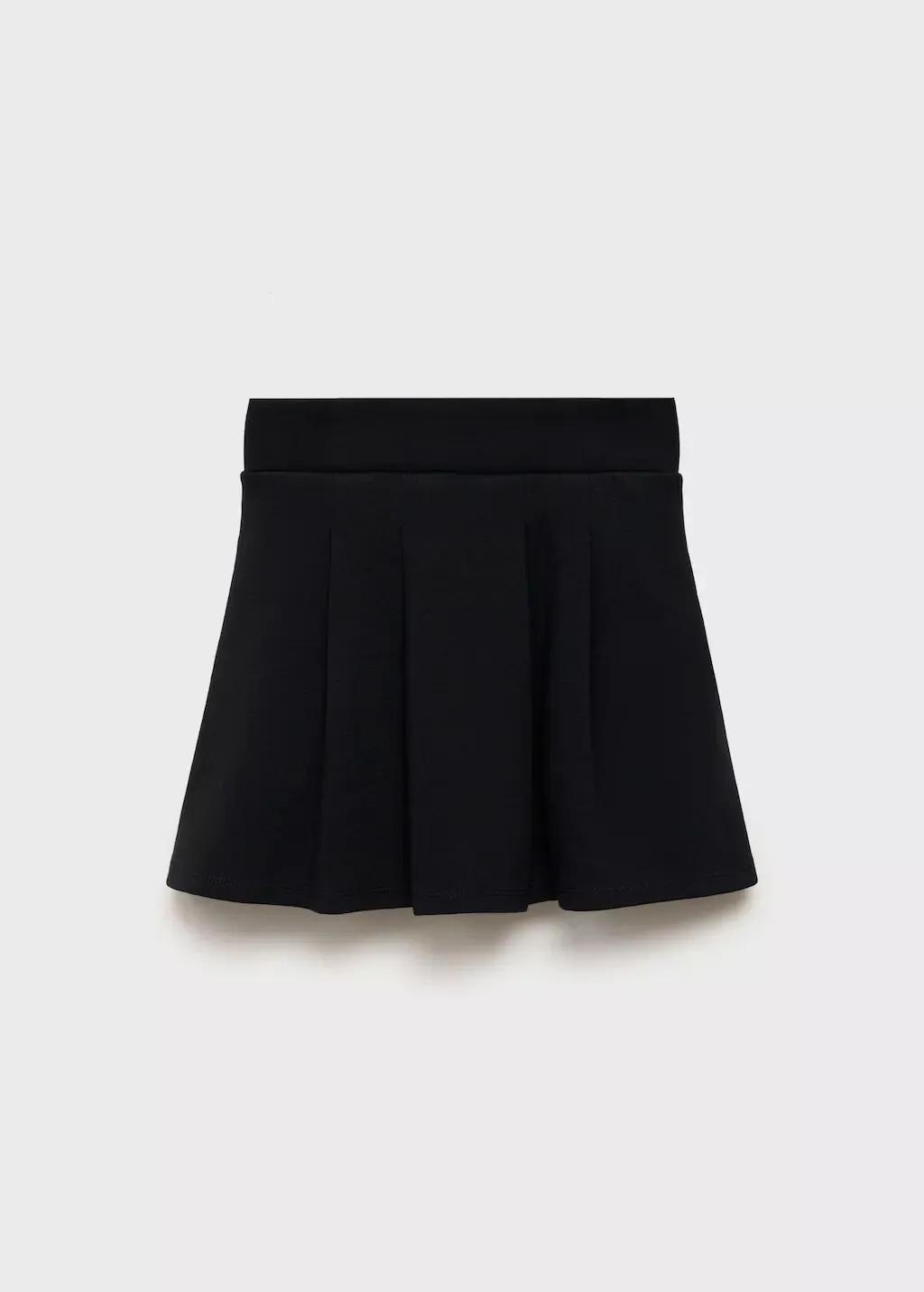 BLACK Short cotton skirt, Kids Girl, , large image number 0