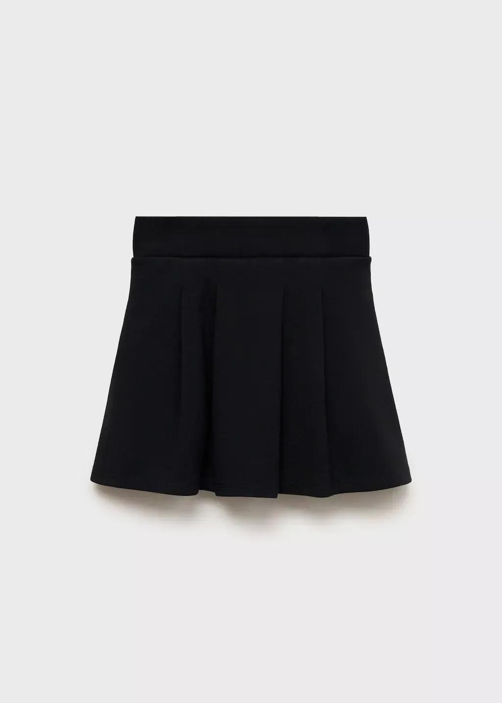 BLACK Short cotton skirt, Kids Girl, , large image number 1