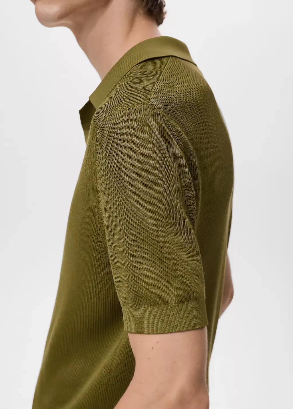 GREEN Cotton polo shirt with microstructure, , large image number 2
