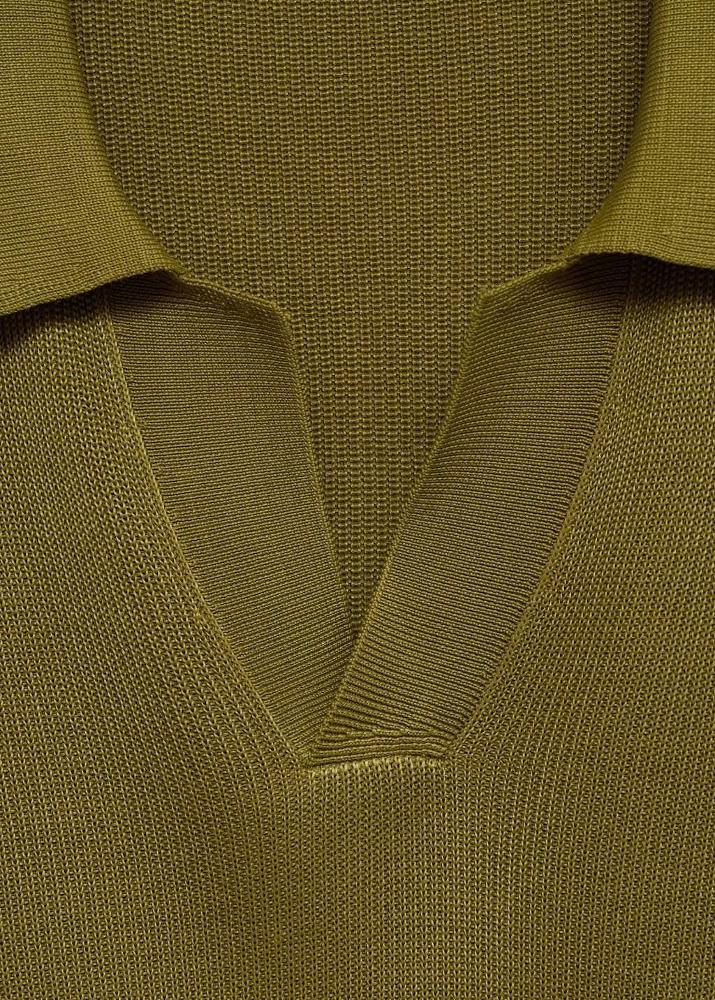 GREEN Cotton polo shirt with microstructure, , large image number 4