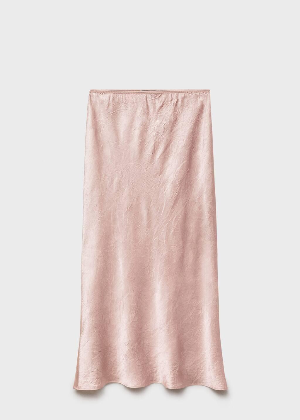 Pink Lt Pastel Satin skirt with wrinkled effect, , large image number 5
