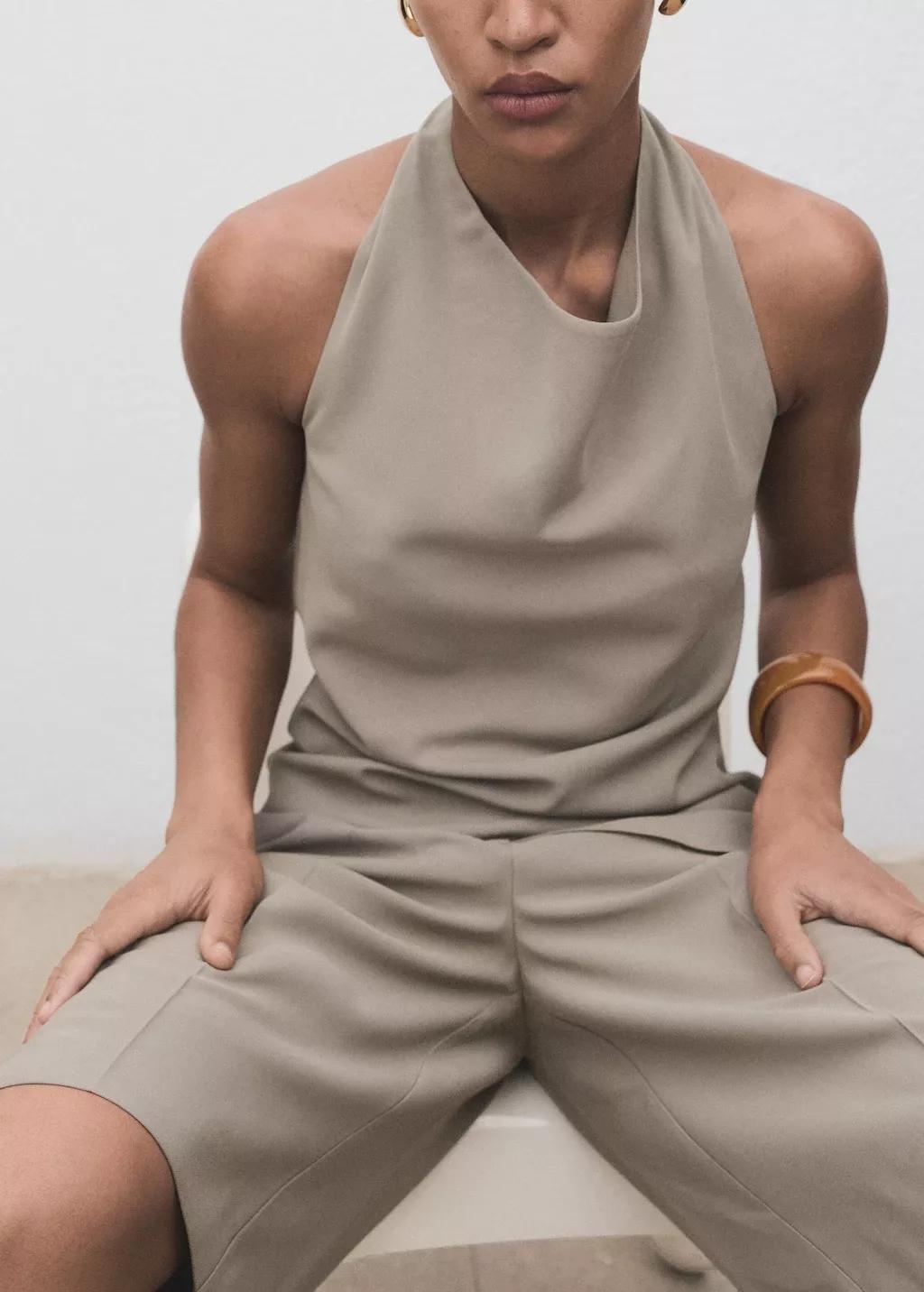 Grey Mid-Rise Suit Bermuda Shorts, Grey, large image number 2