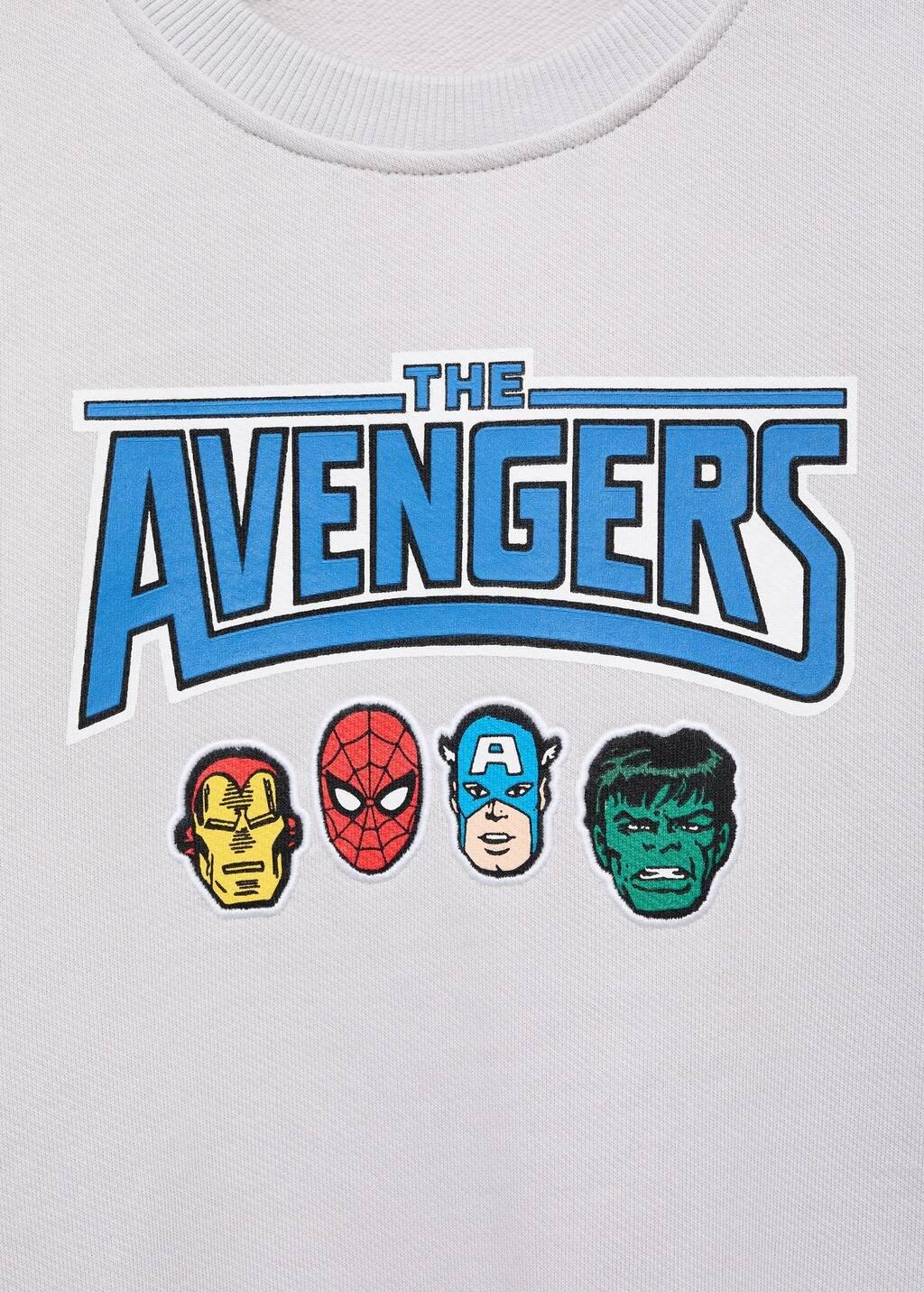 White Avengers Cotton Hoodie, Kids Boys, Natural White, large image number 2