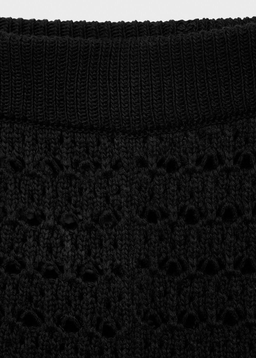 Black Chunky-Knit Shorts, , large image number 1