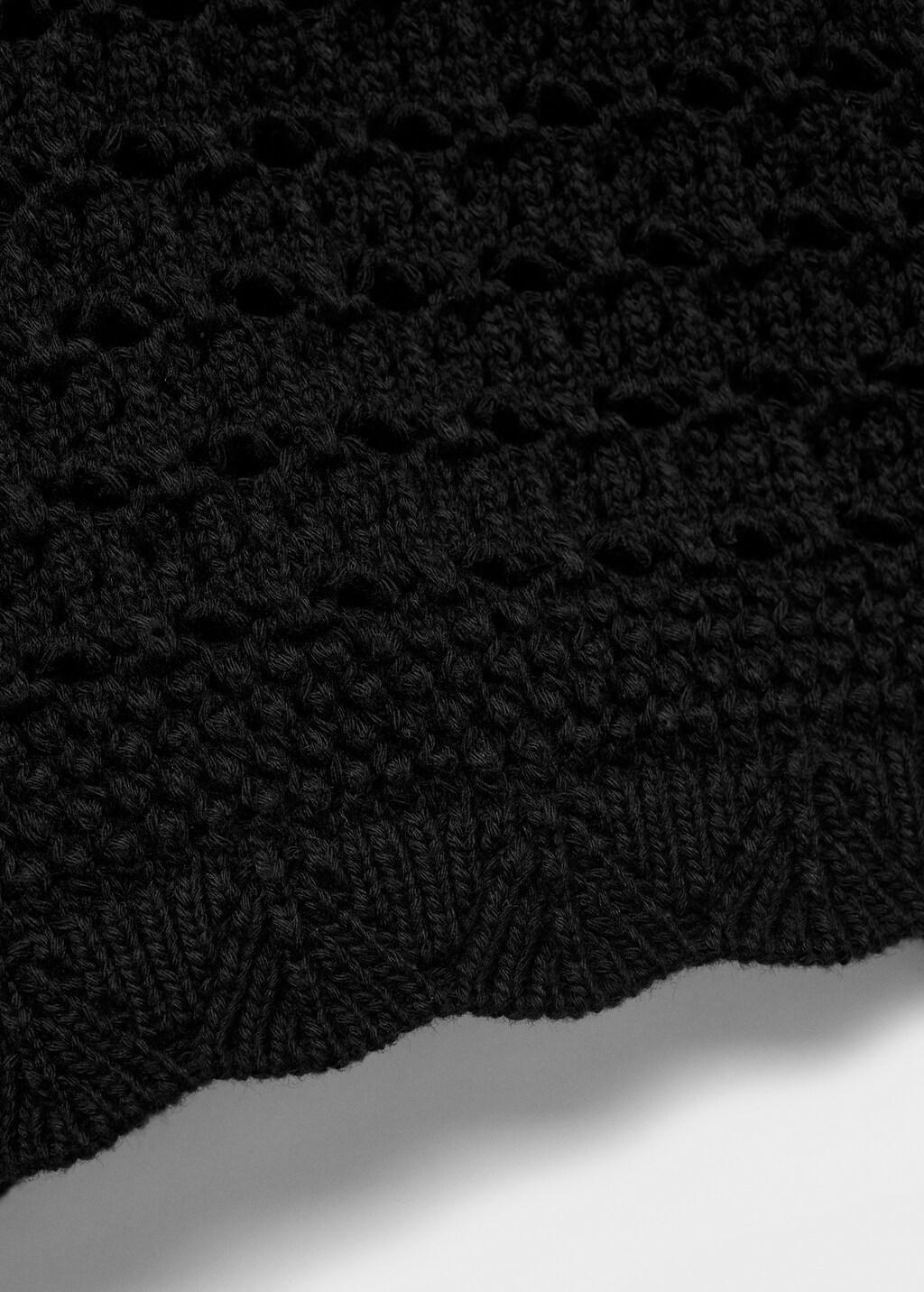 Black Chunky-Knit Shorts, , large image number 5