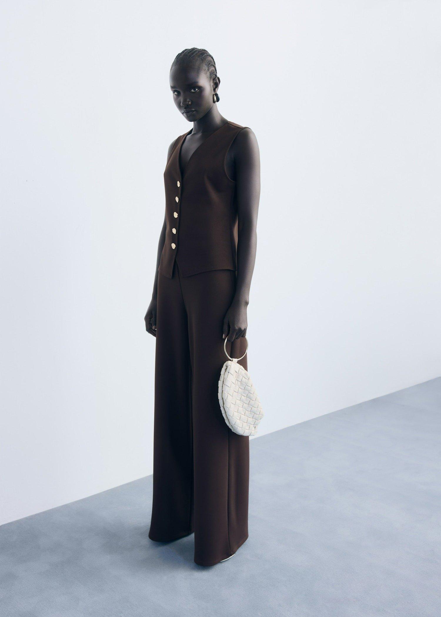 Brown Jewel Button Gilet, 0201_30, medium