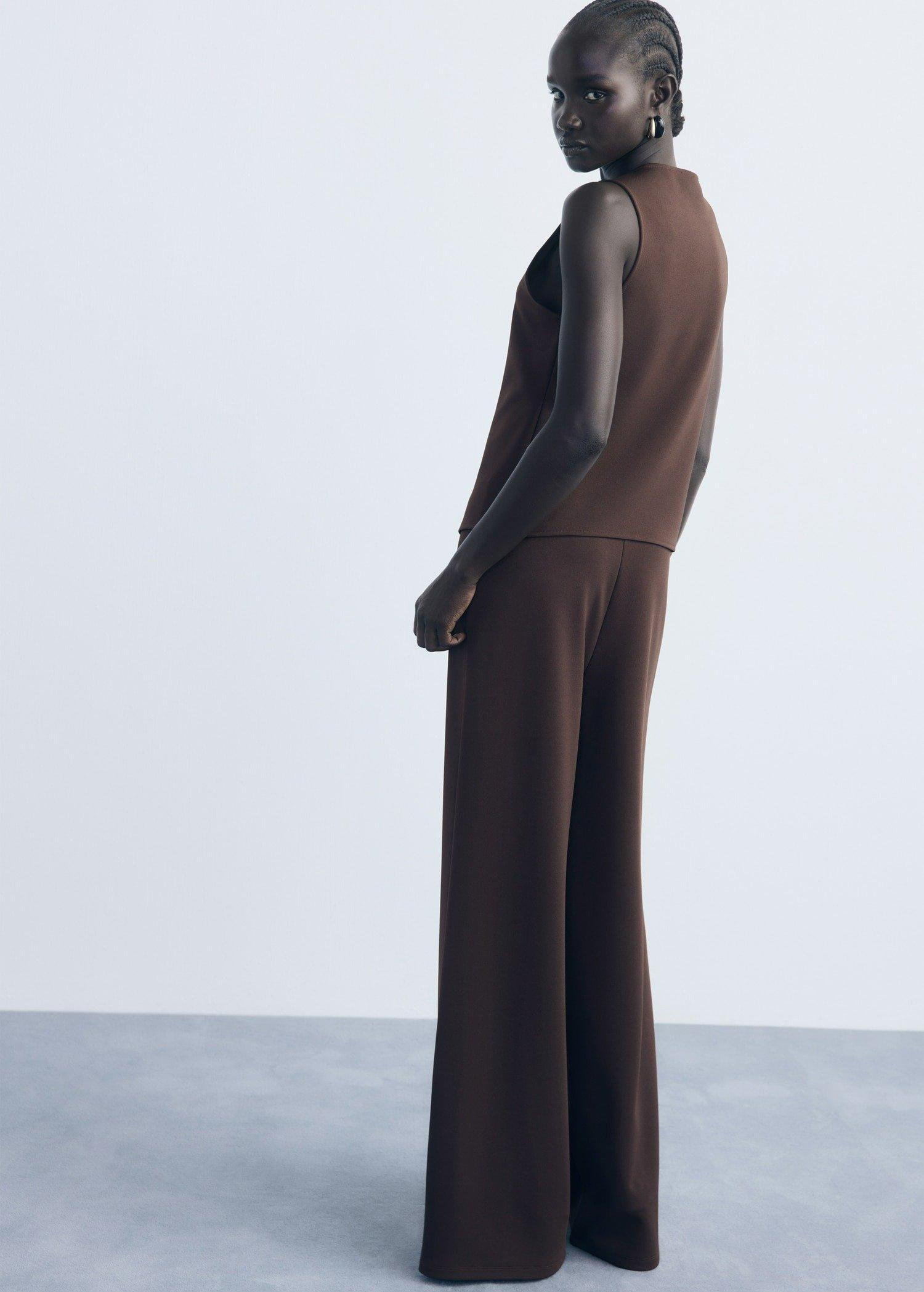 Brown Jewel Button Gilet, , large image number 4