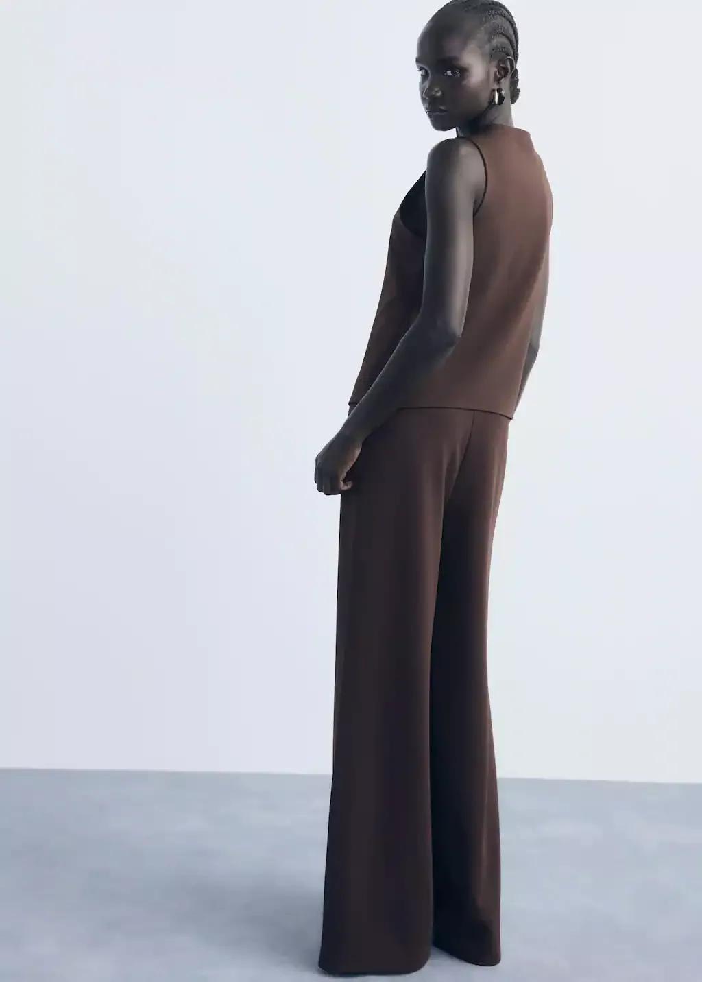 Brown Jewel Button Gilet, Brown, large image number 9