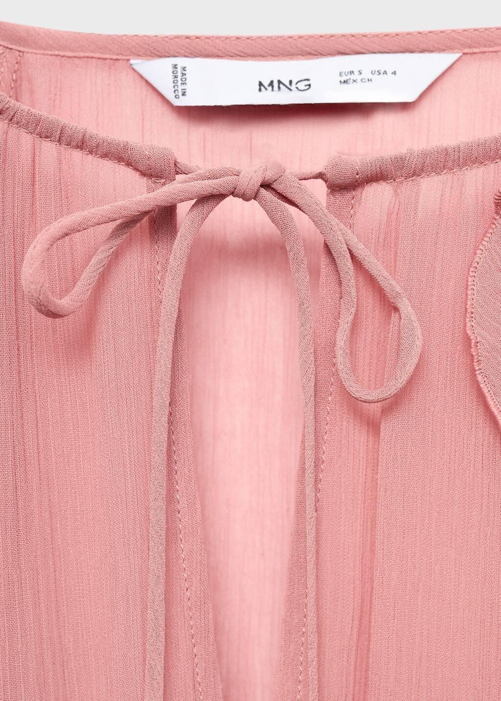 Pink Flared Dress With Ruffled Sleeves, Pink, large image number 4
