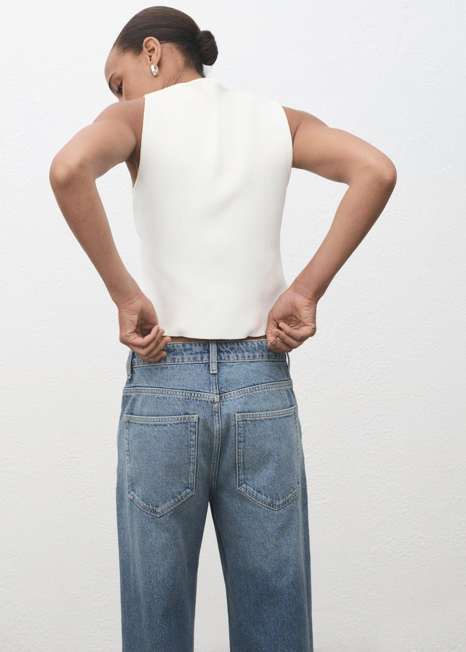 White Knitted Waistcoat With Jewel Buttons, 0201_01, large image number 4