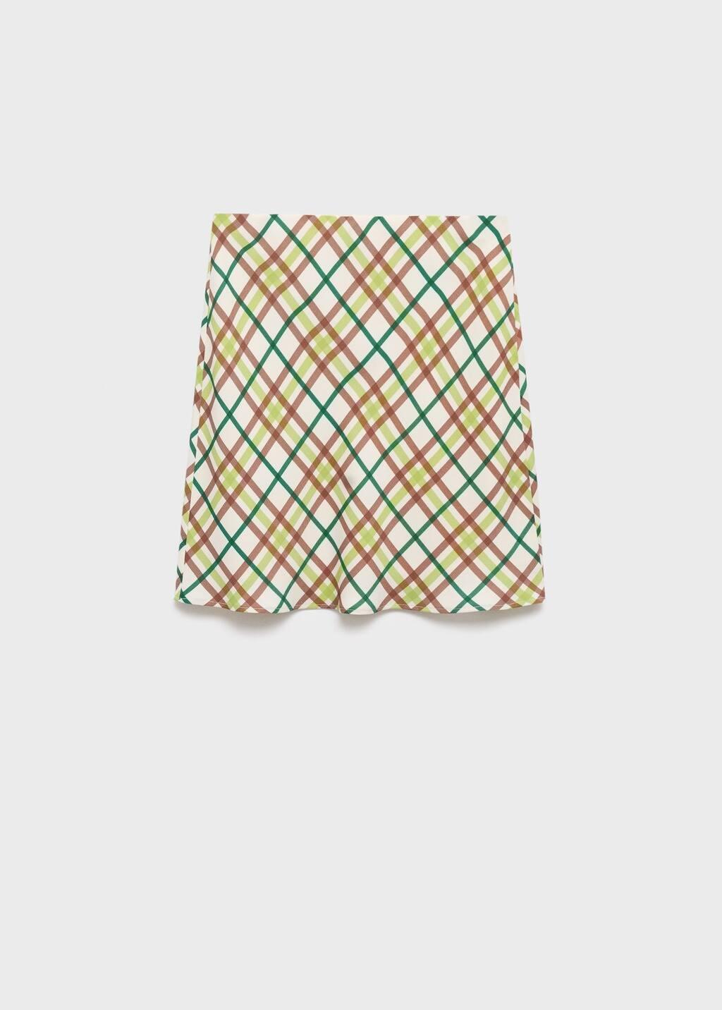 White Short Check Skirt, 0201_02, large image number 3