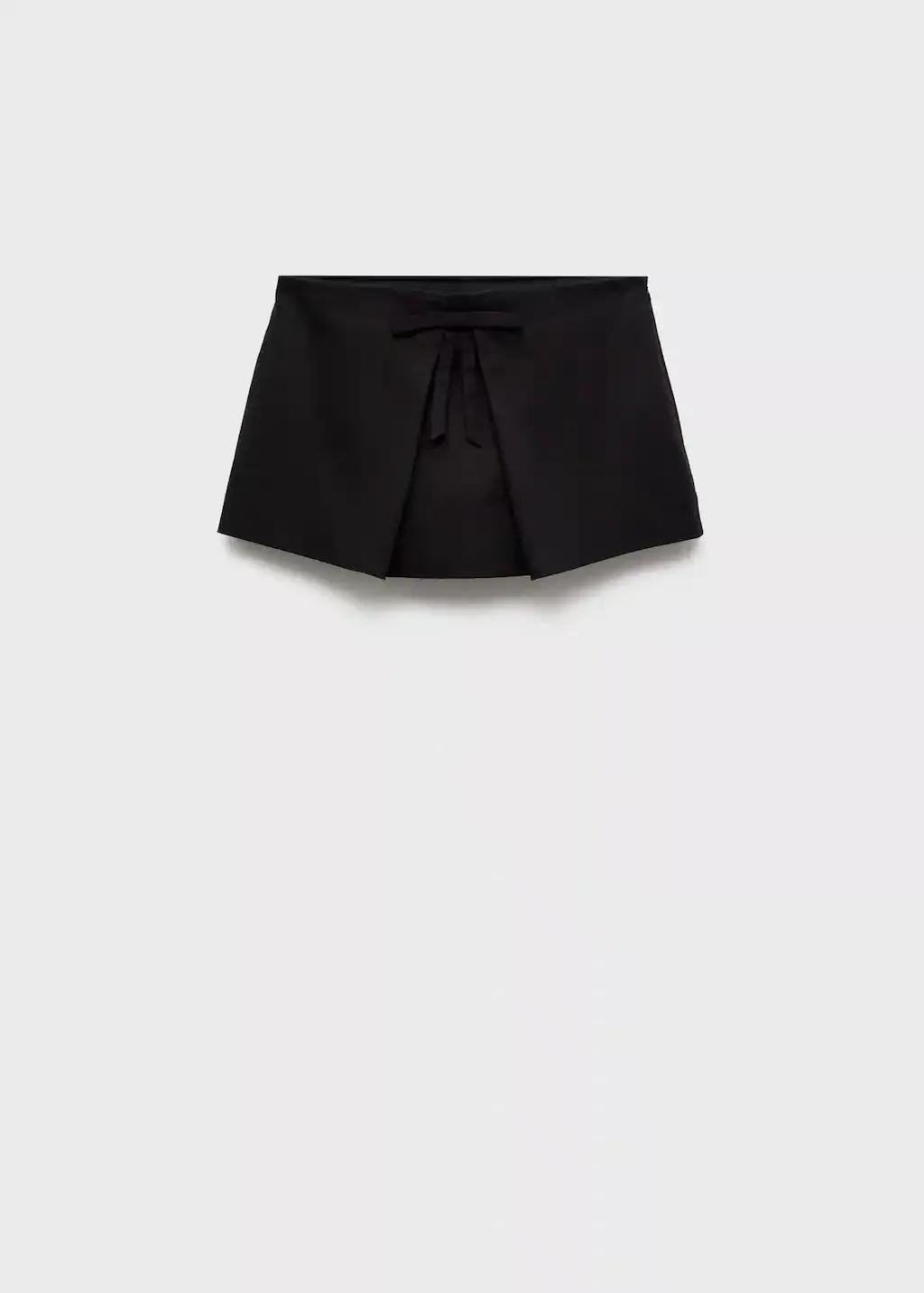 Black Mini Skort With Bow, 0201_99, large image number 3