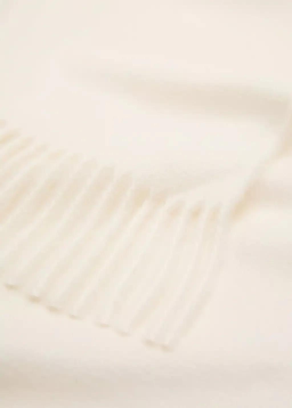 Beige Fringed Edge Scarf, Light Beige, large image number 0