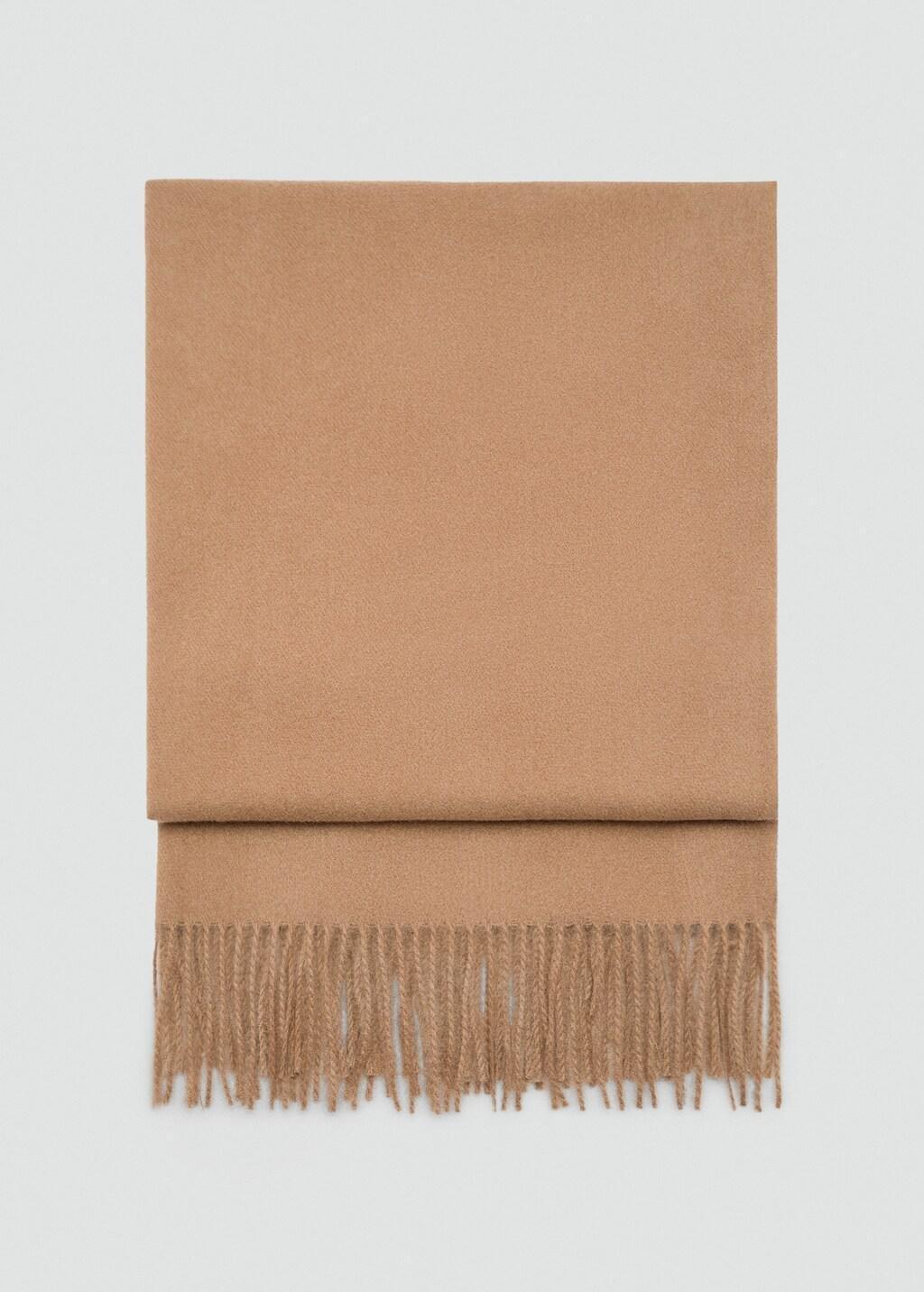Brown Fringed Edge Scarf, Medium Brown, large image number 1