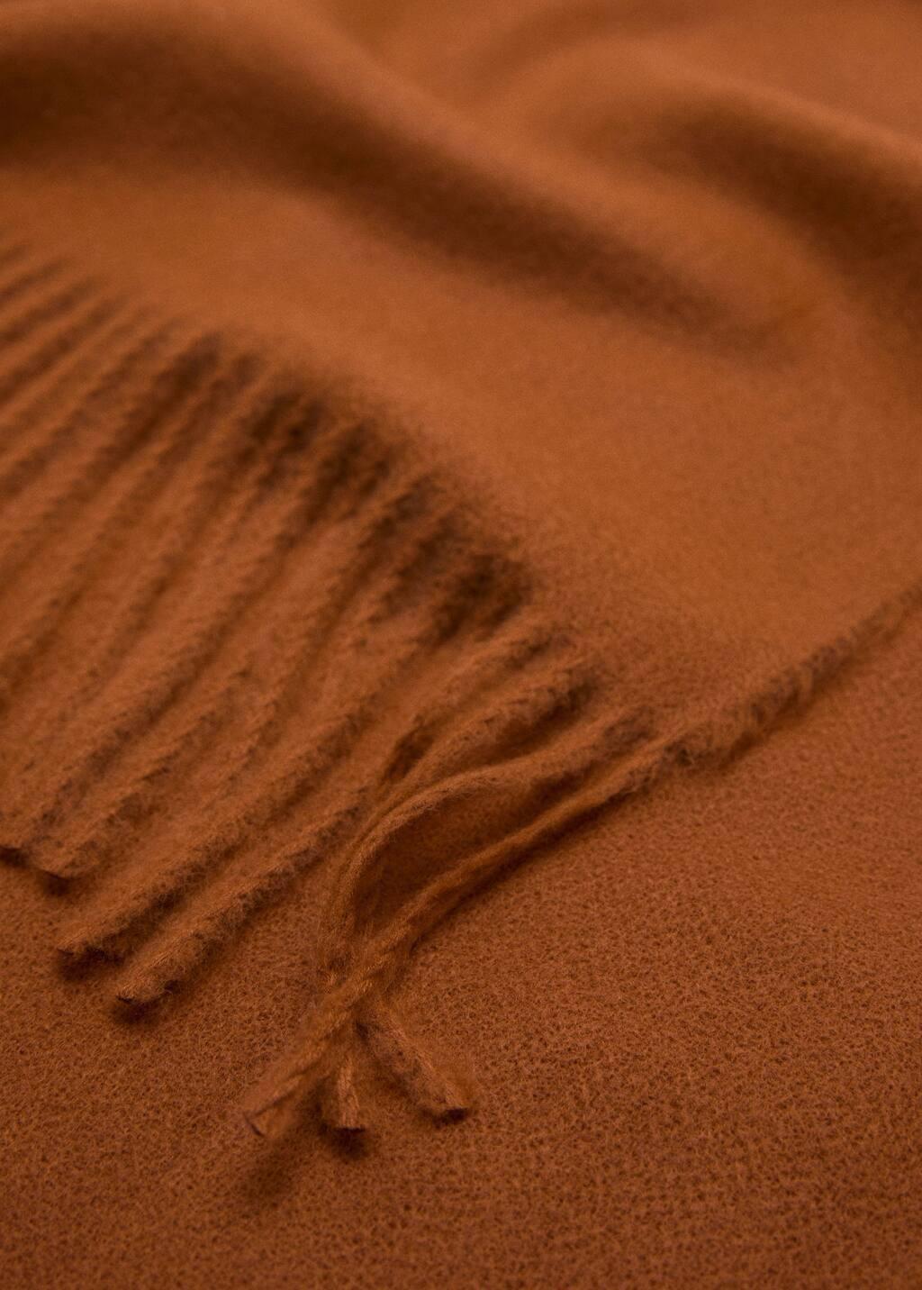 DARK BROWN Fringed edge scarf, Dark Brown, medium