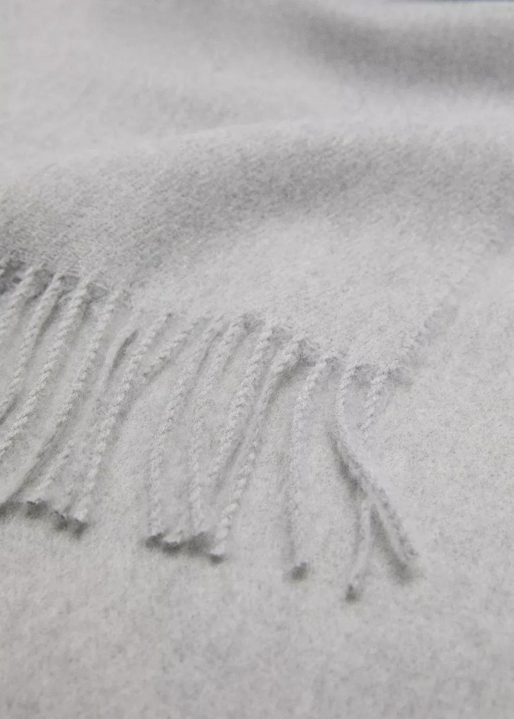 Grey Lt Pastel Fringed Edge Scarf, Light Pastel Grey, medium