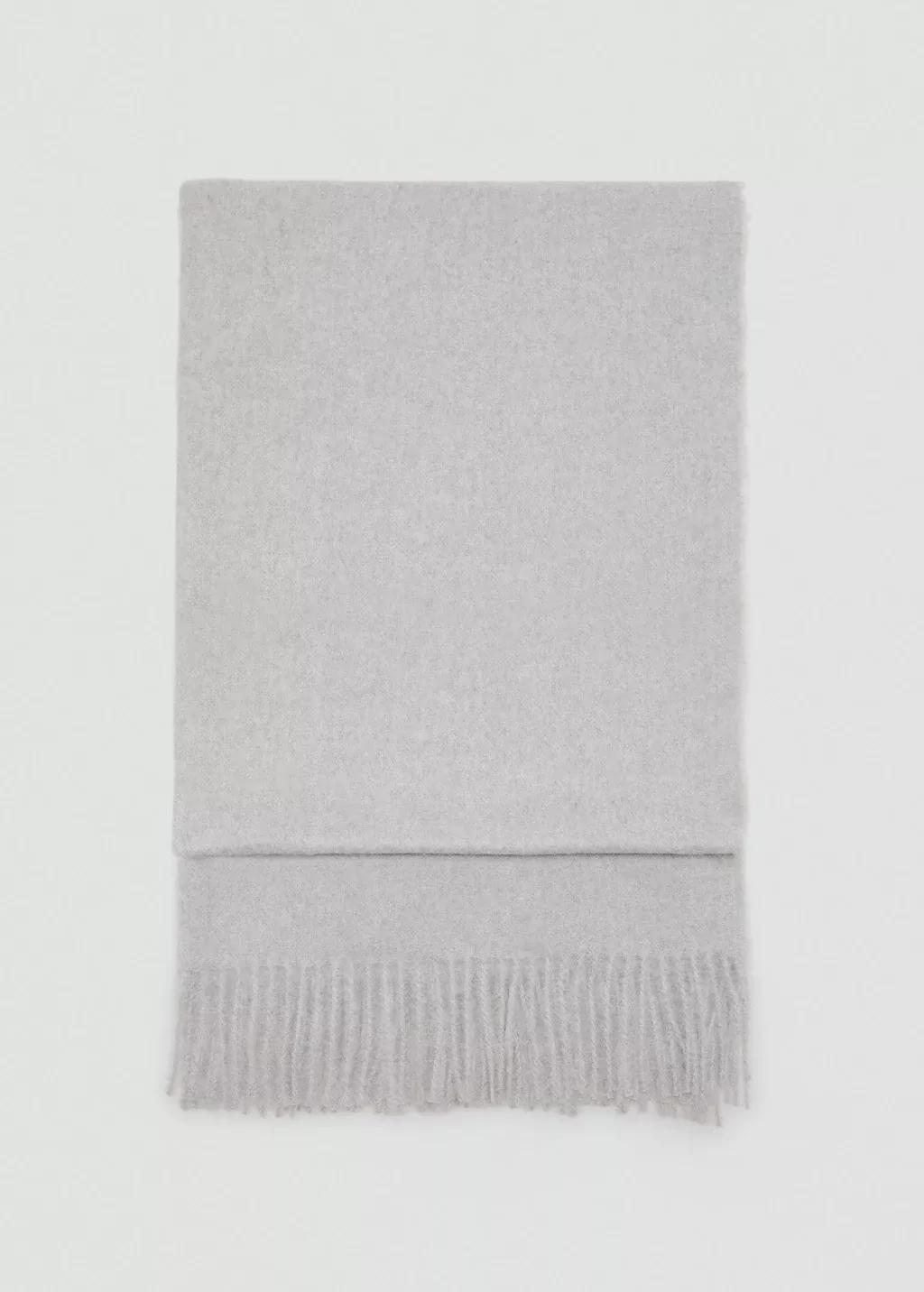 Grey Lt Pastel Fringed Edge Scarf, Light Pastel Grey, large image number 1