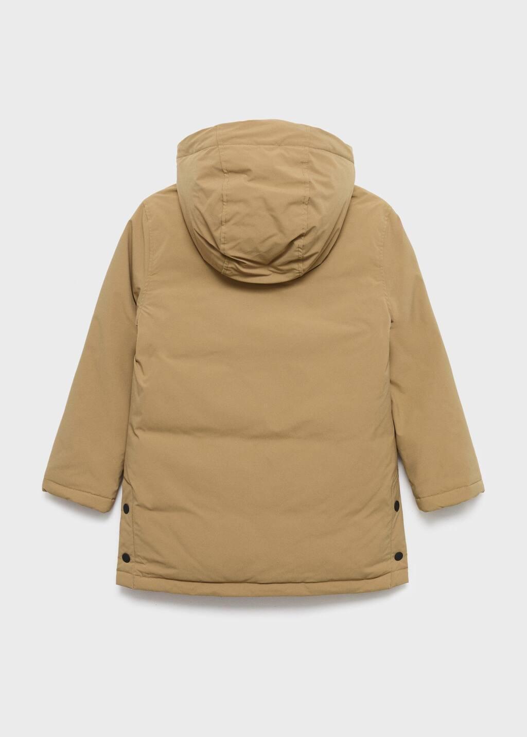 Brown Hooded Anorak With Buttons, Kids Boy, Medium Brown, large image number 3