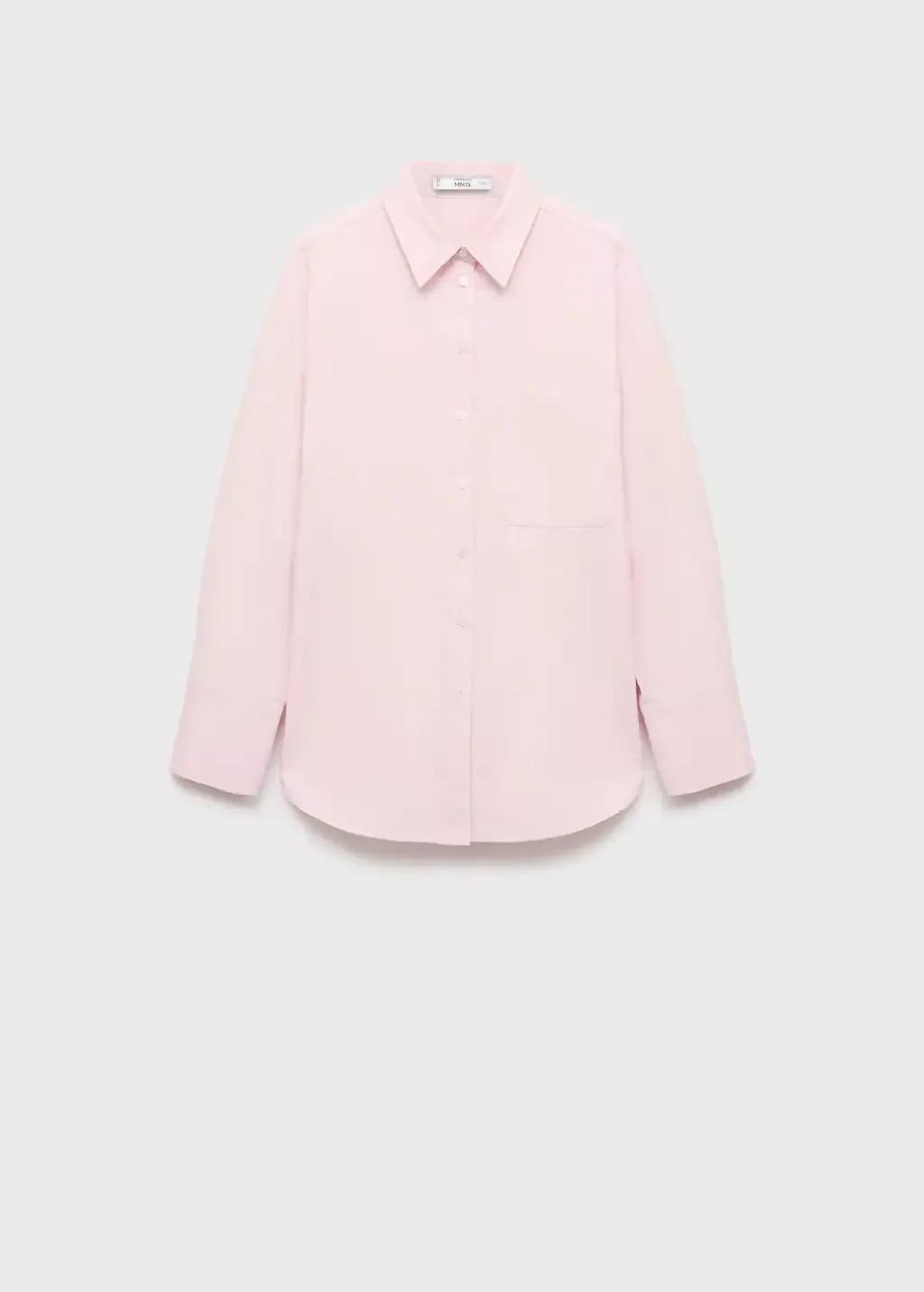 Pink Pocket Oversize Shirt, Light-Pastel Pink, large image number 0