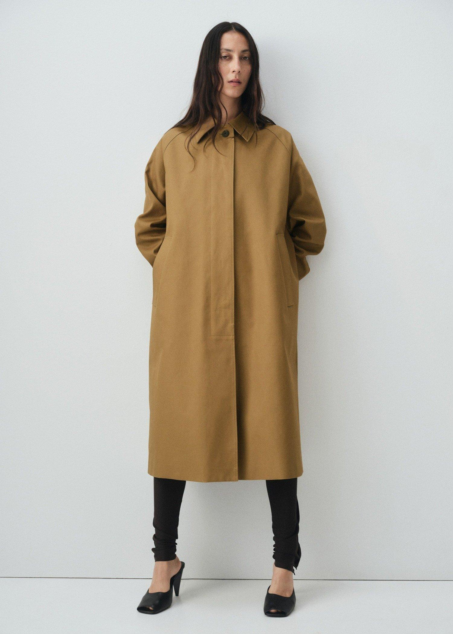 Brown Long Trench Coat, , large image number 0