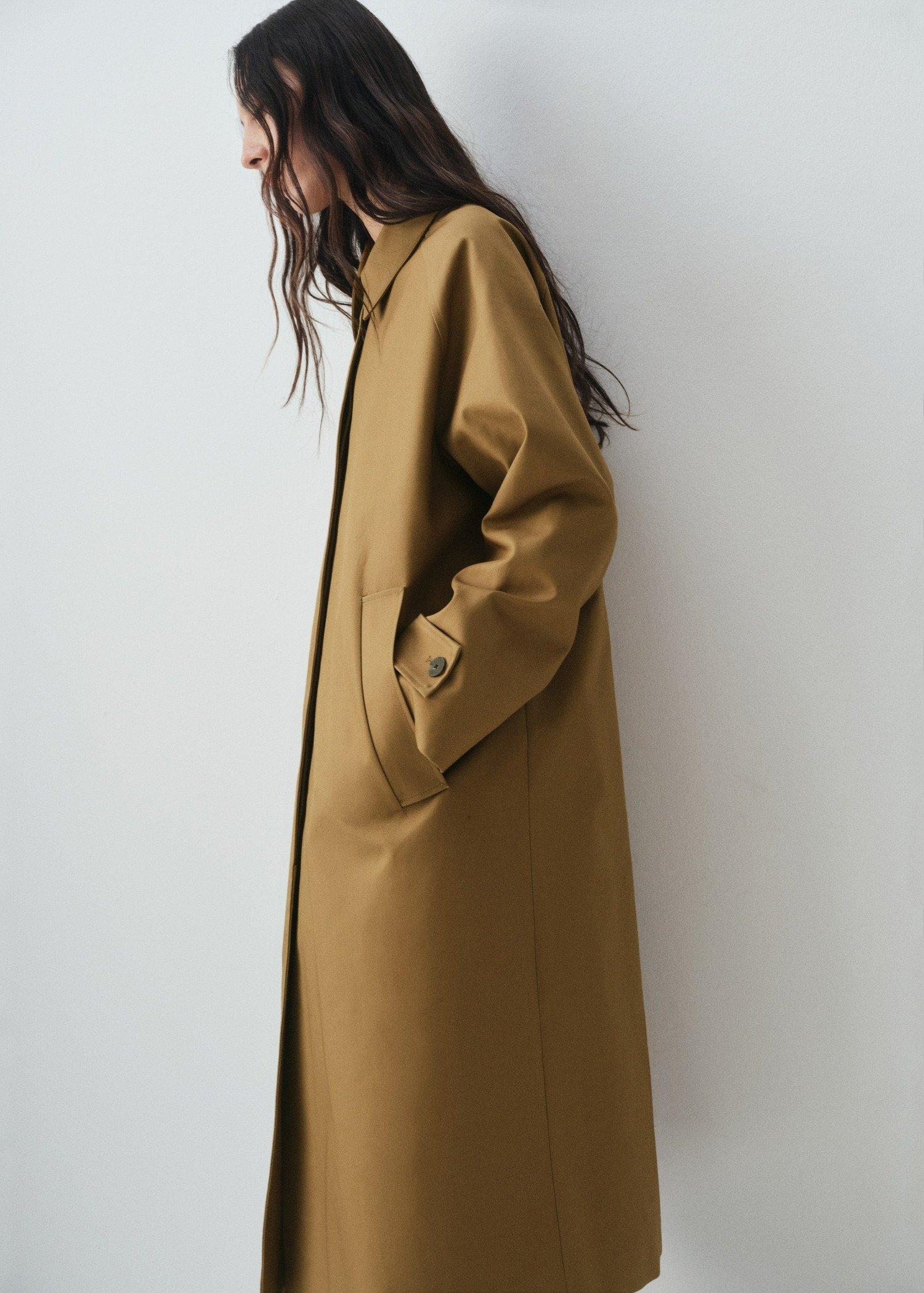 Brown Long Trench Coat, , large image number 1