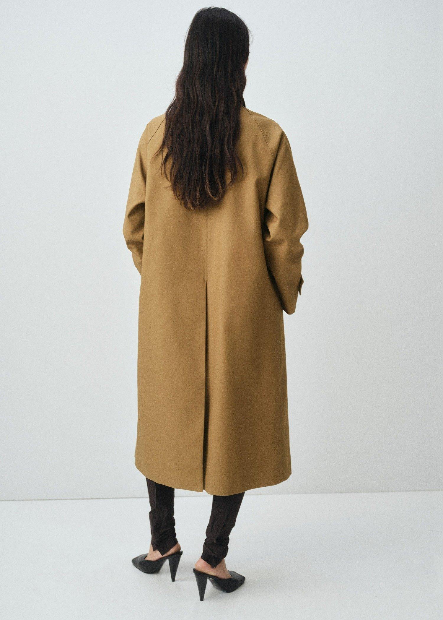 Brown Long Trench Coat, , large image number 4