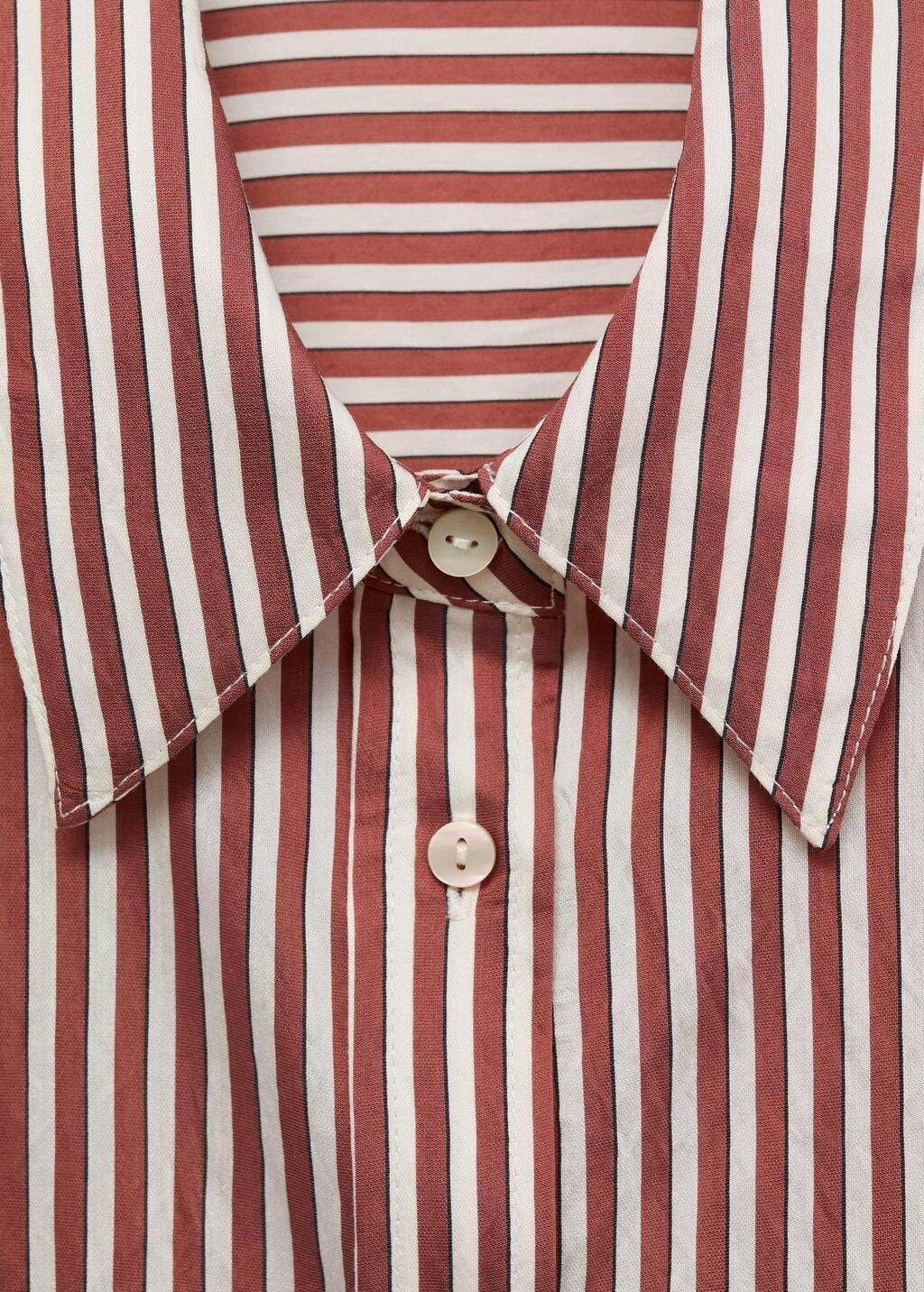 Brown Striped Straight Shirt, Brown, large image number 1