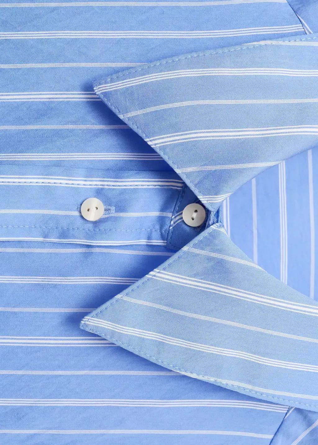 Blue Striped Straight Shirt, , large image number 1
