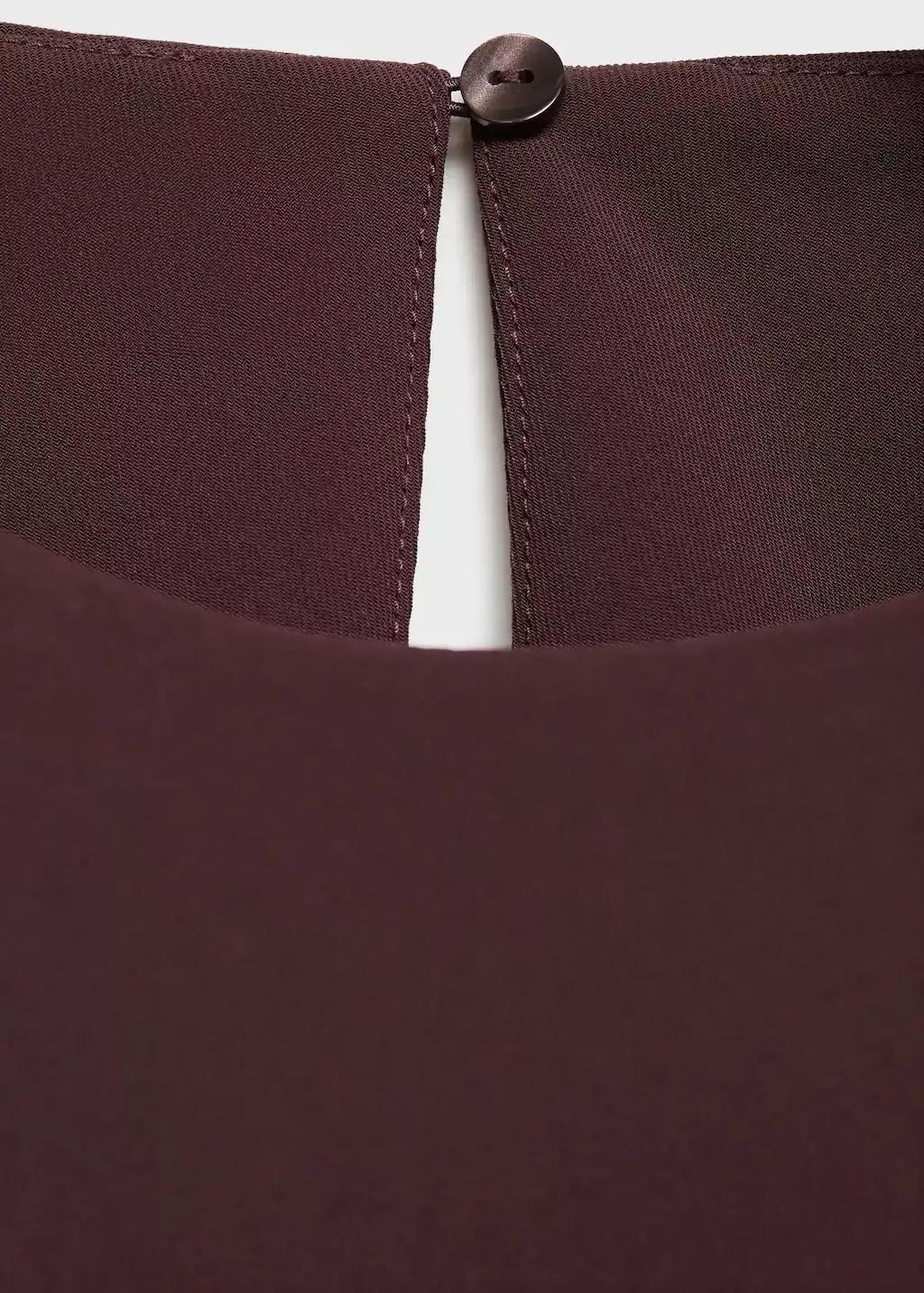 Brown Ruched Blouse With Shoulder Pads, , large image number 1