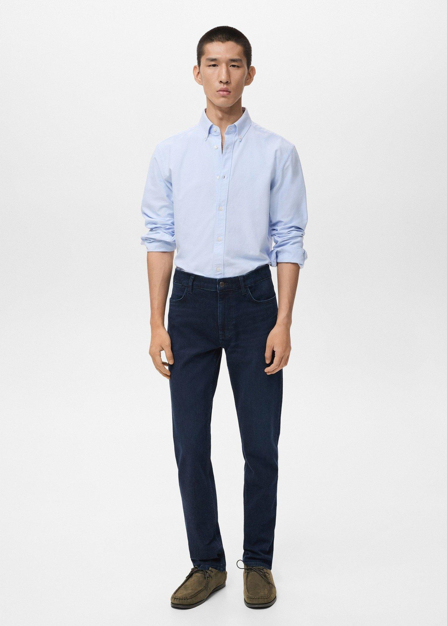 Navy Patrick Slim-Fit Dark-Wash Jeans, Open Blue, large image number 1